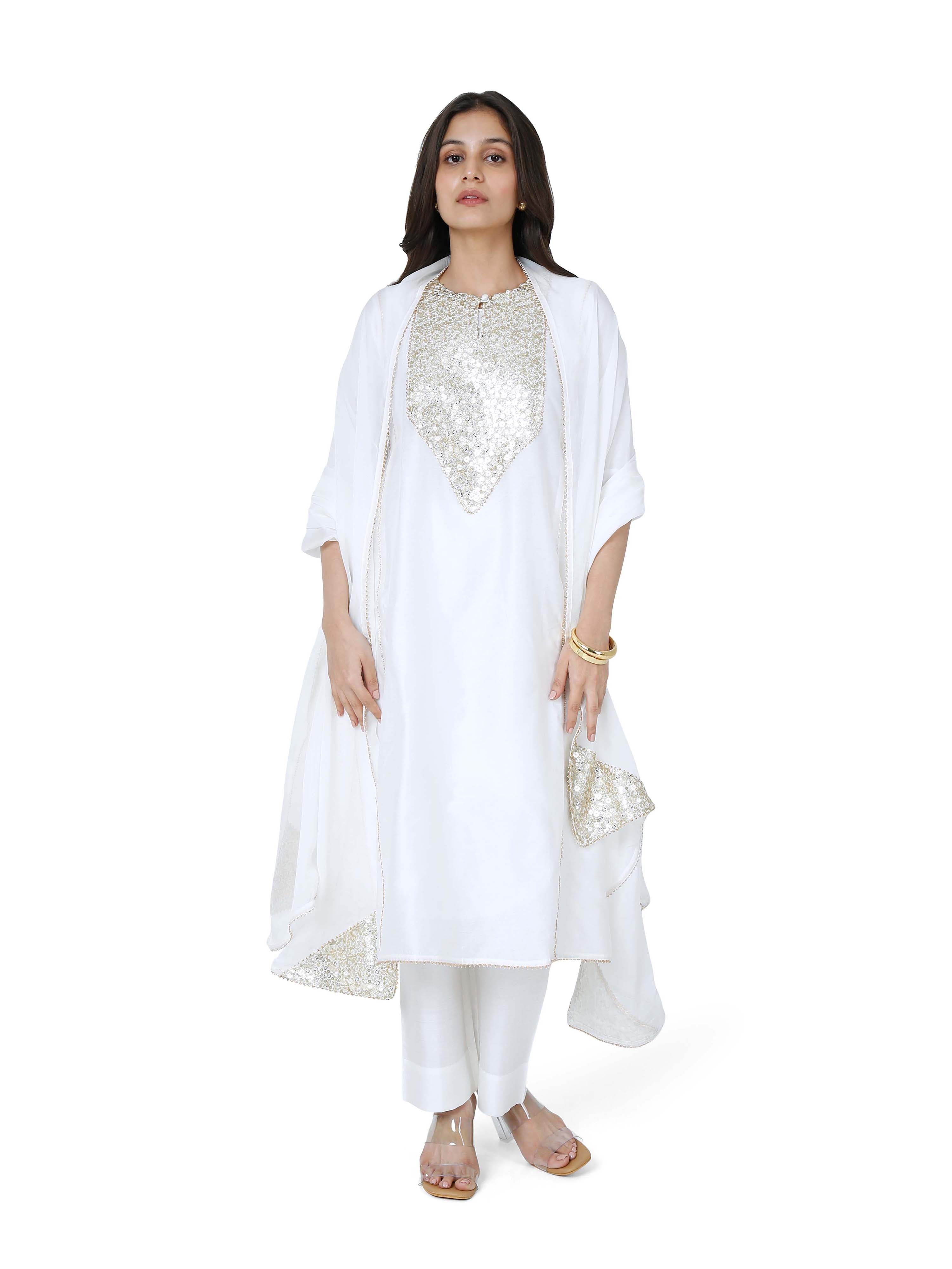 White Kali Kurta