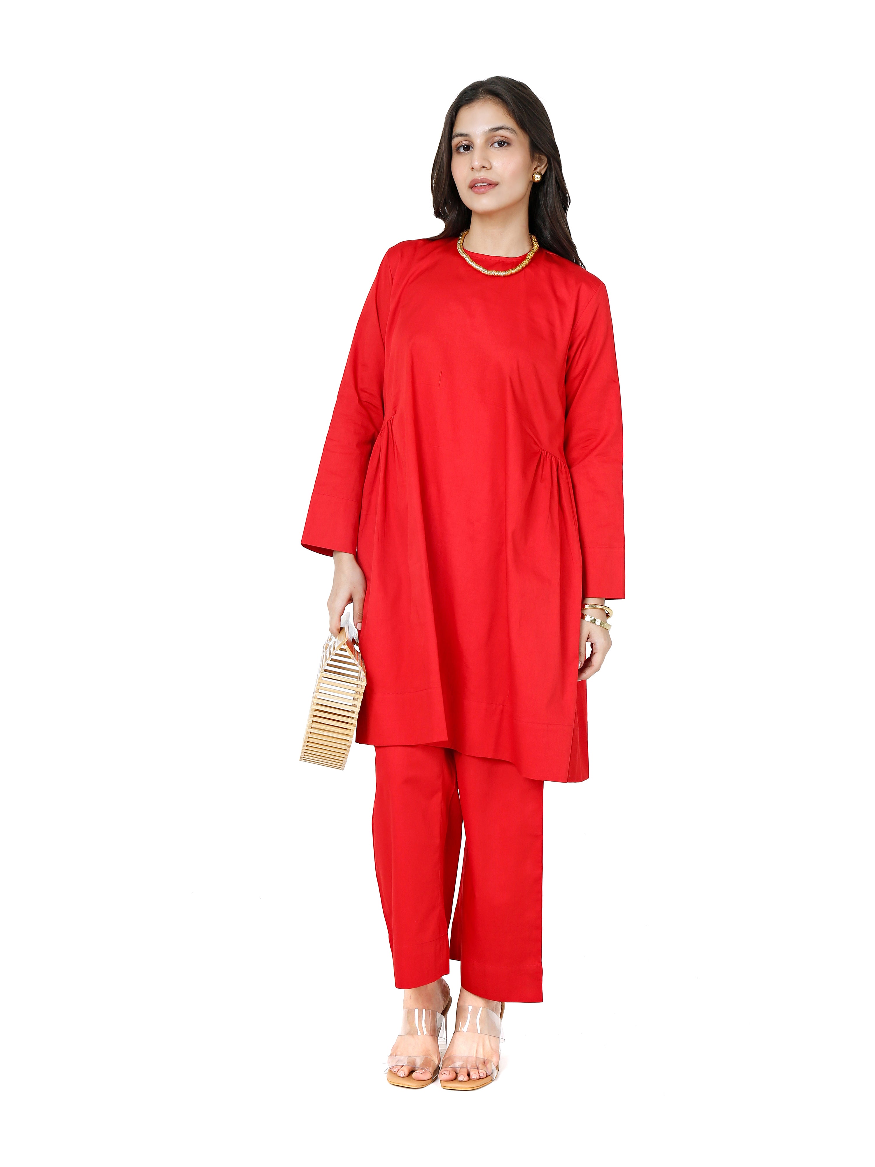 Cotton Satin short kurta set