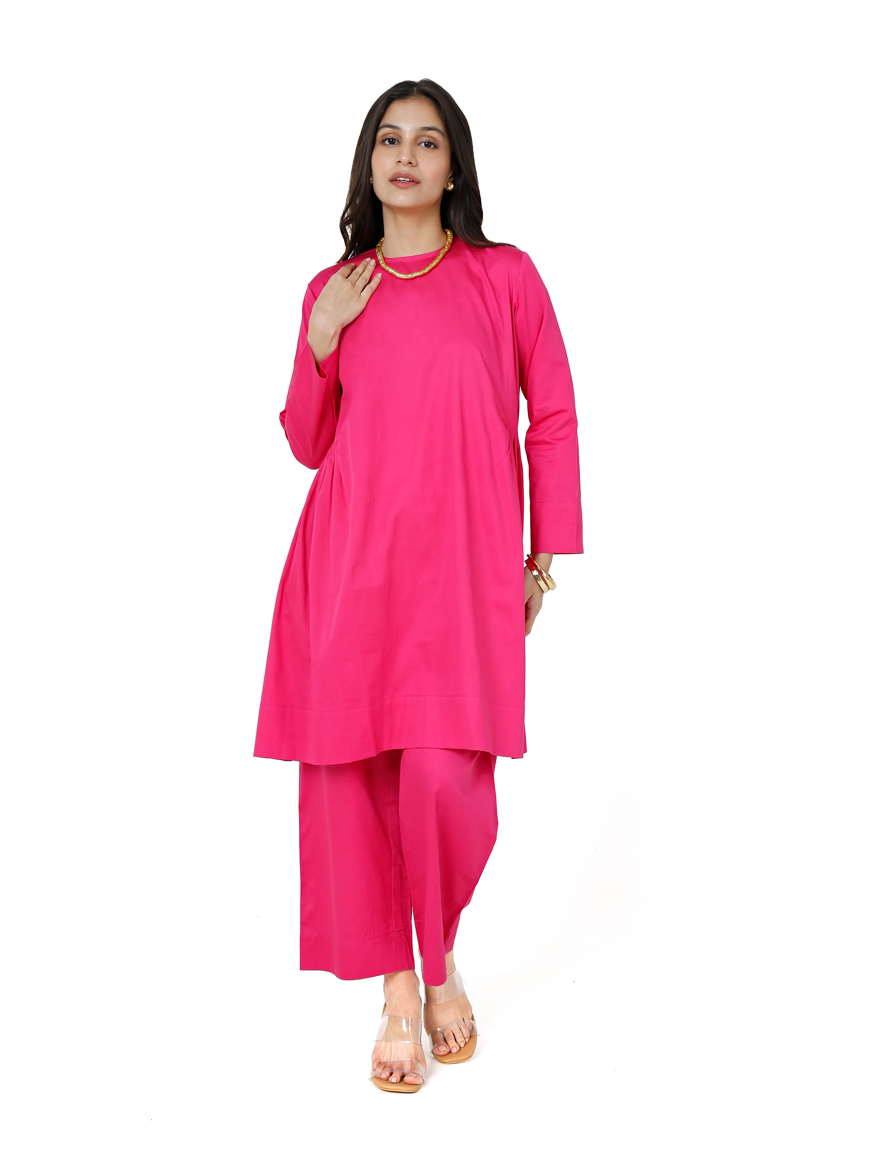 Cotton Satin short kurta set