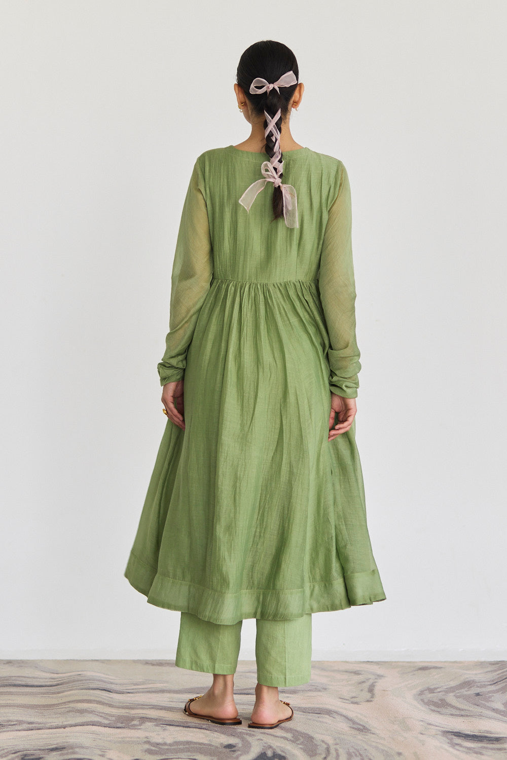 BOUGAINVILLEA SAGE GREEN ANARKALI