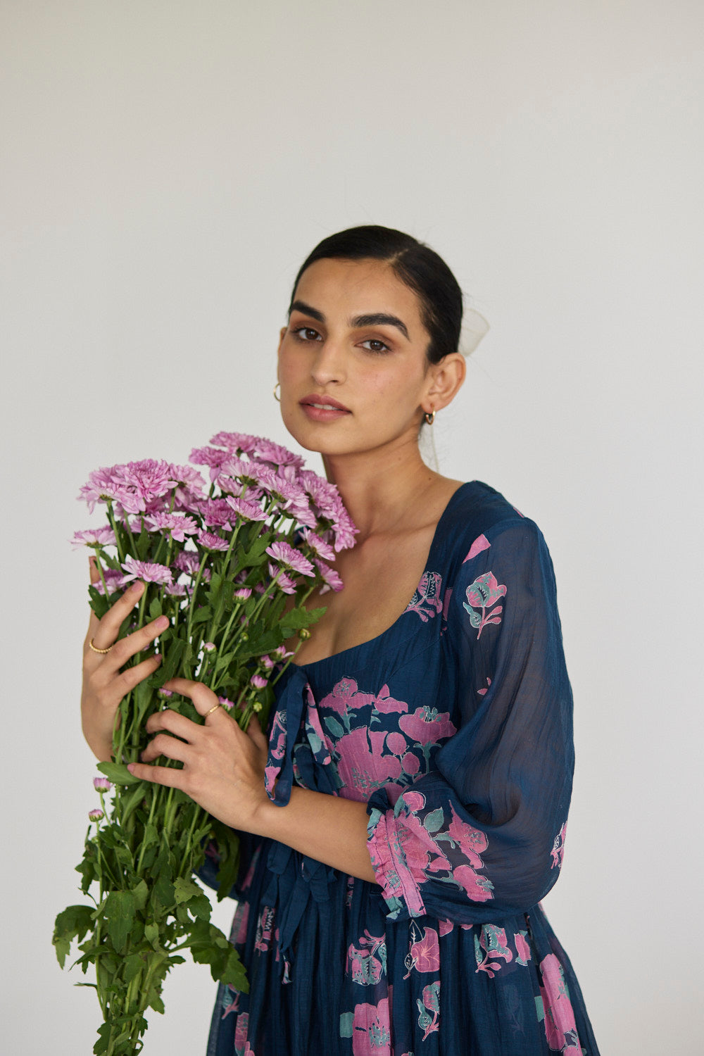 MIDNIGHT BLUE BOUGAINVILLEA DRESS