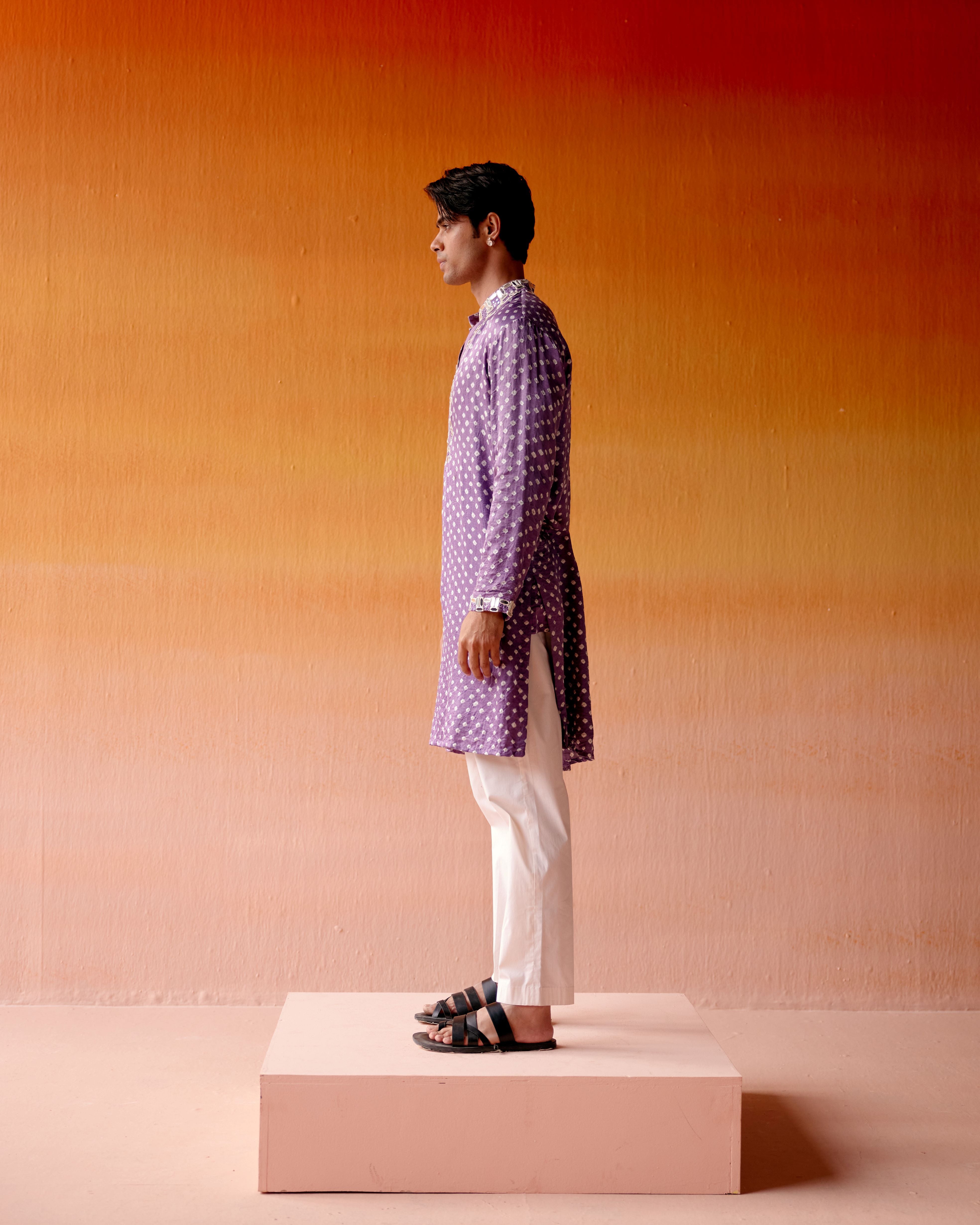 BANDHANI KURTA WITH STRAIGHT PANTS