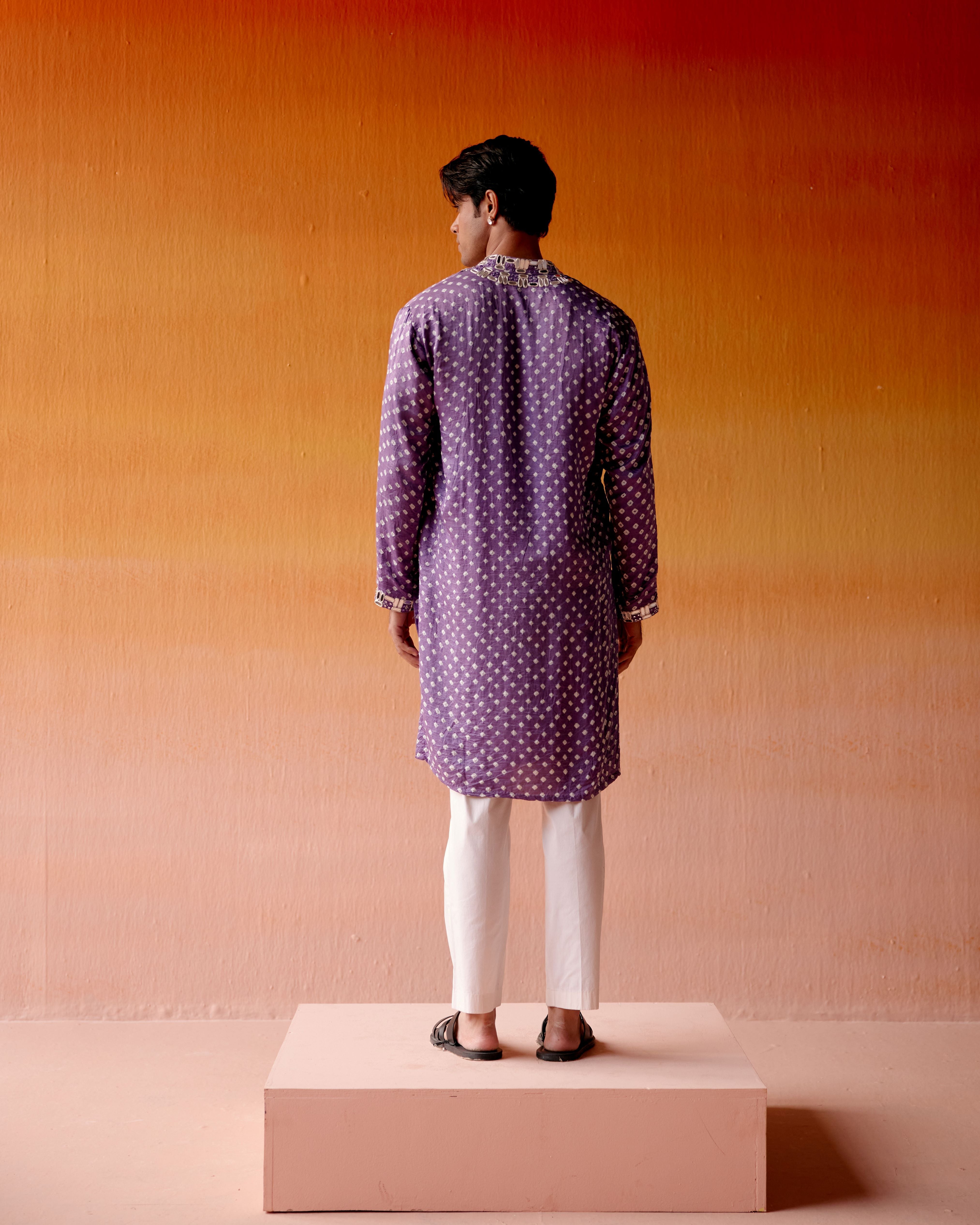 BANDHANI KURTA WITH STRAIGHT PANTS