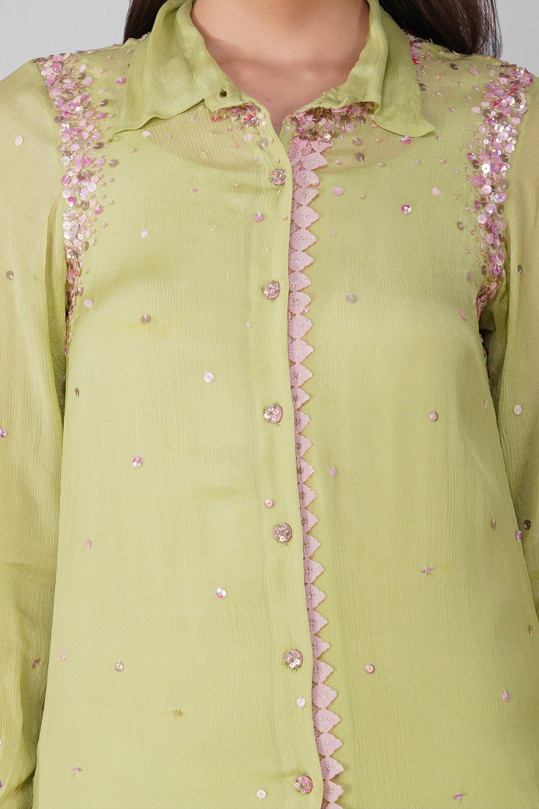 Starry Sky Chiffon Shirt Set