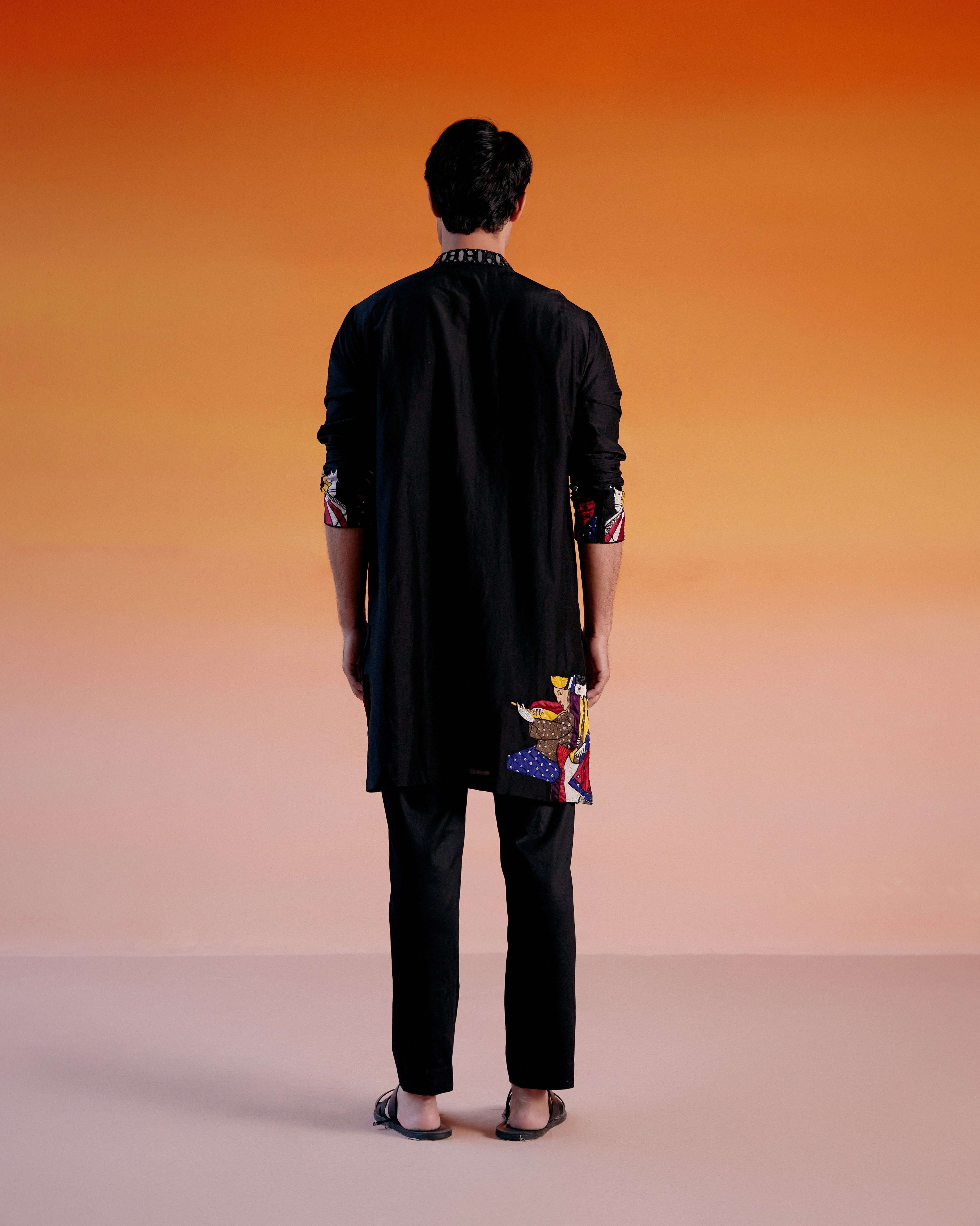 ART DECO KURTA WITH BLACK PANTS