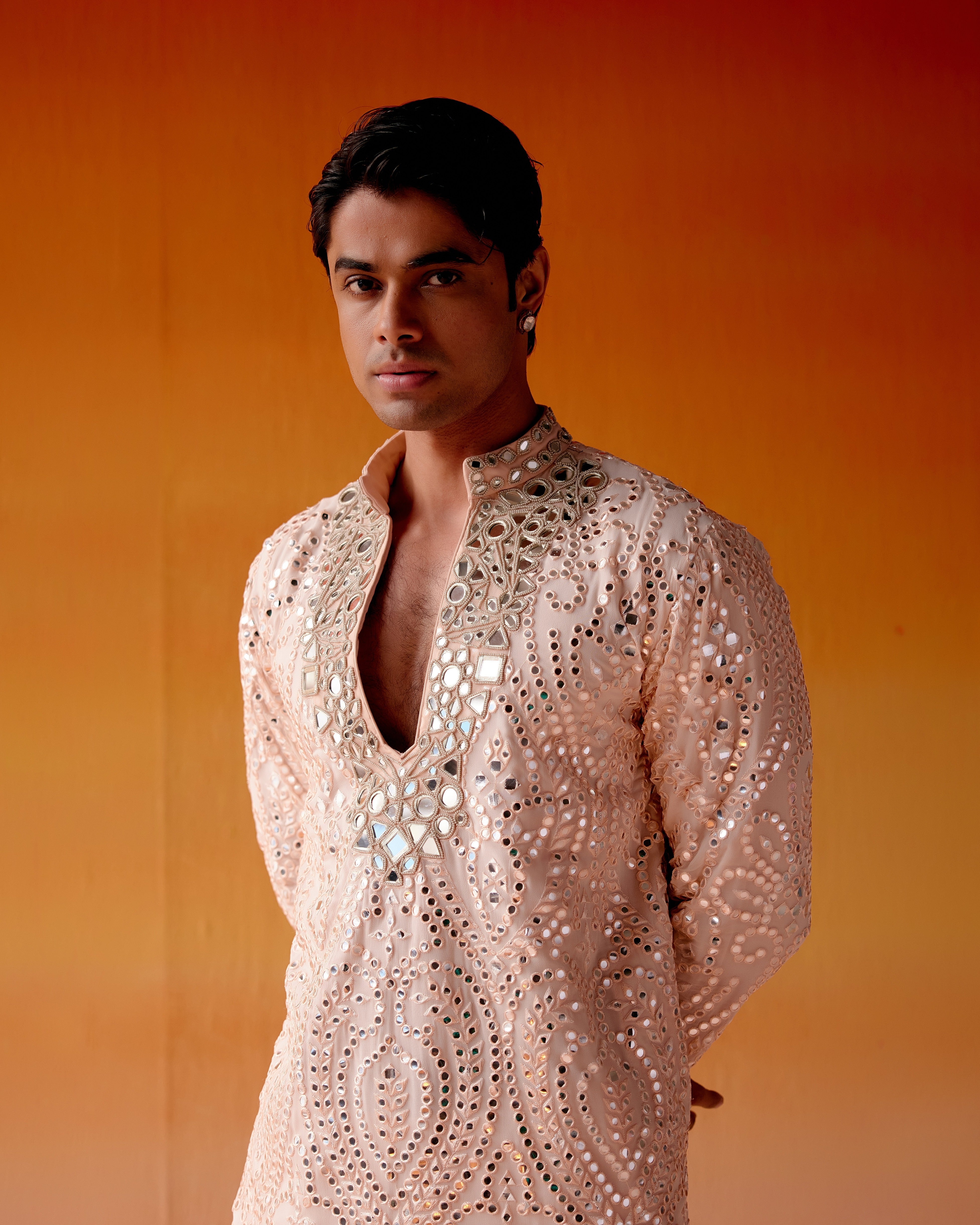 AFGHANI MIRRORWORK KURTA WITH SALWAR