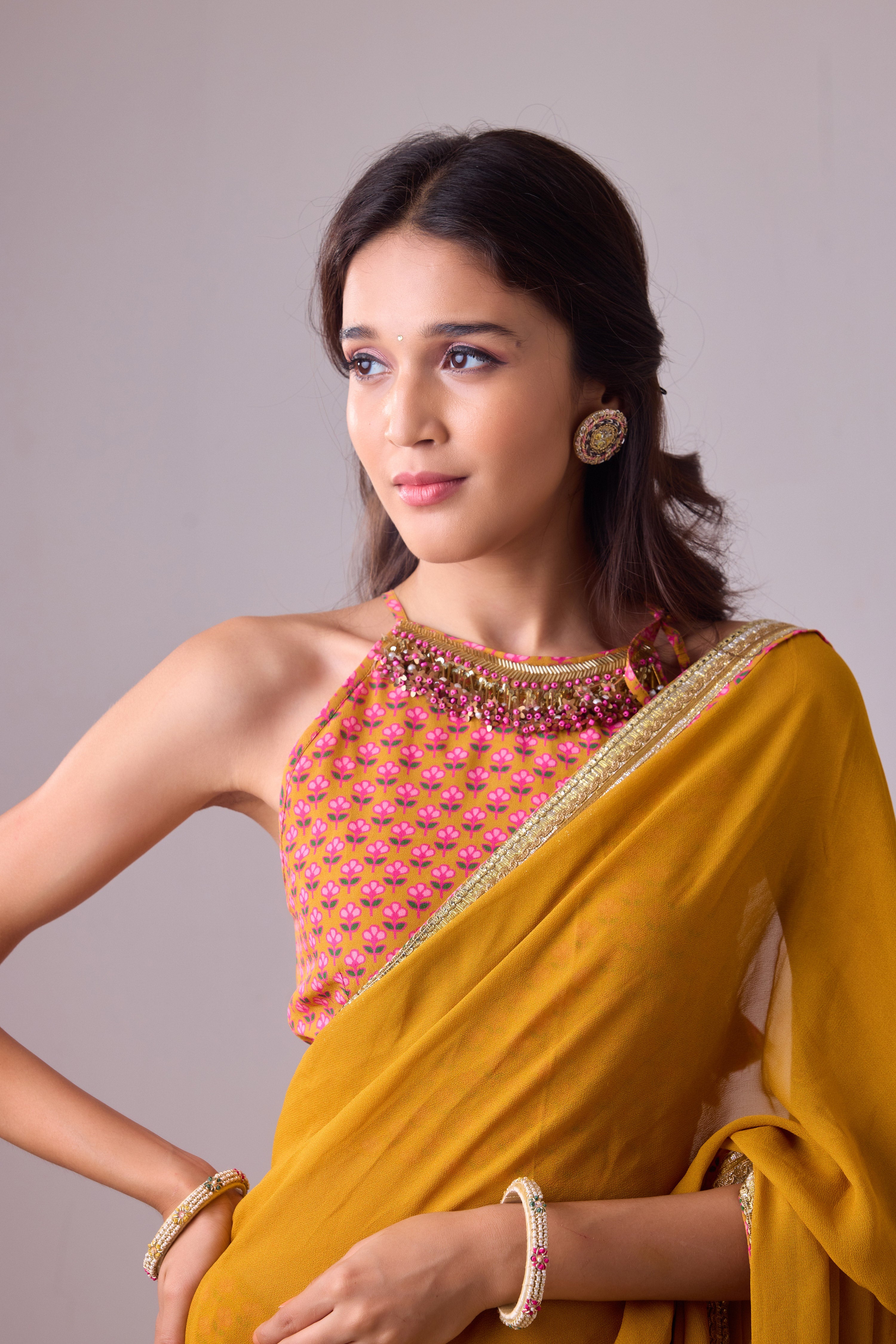 GEORGETTE SAREE WITH CREPE BLOUSE