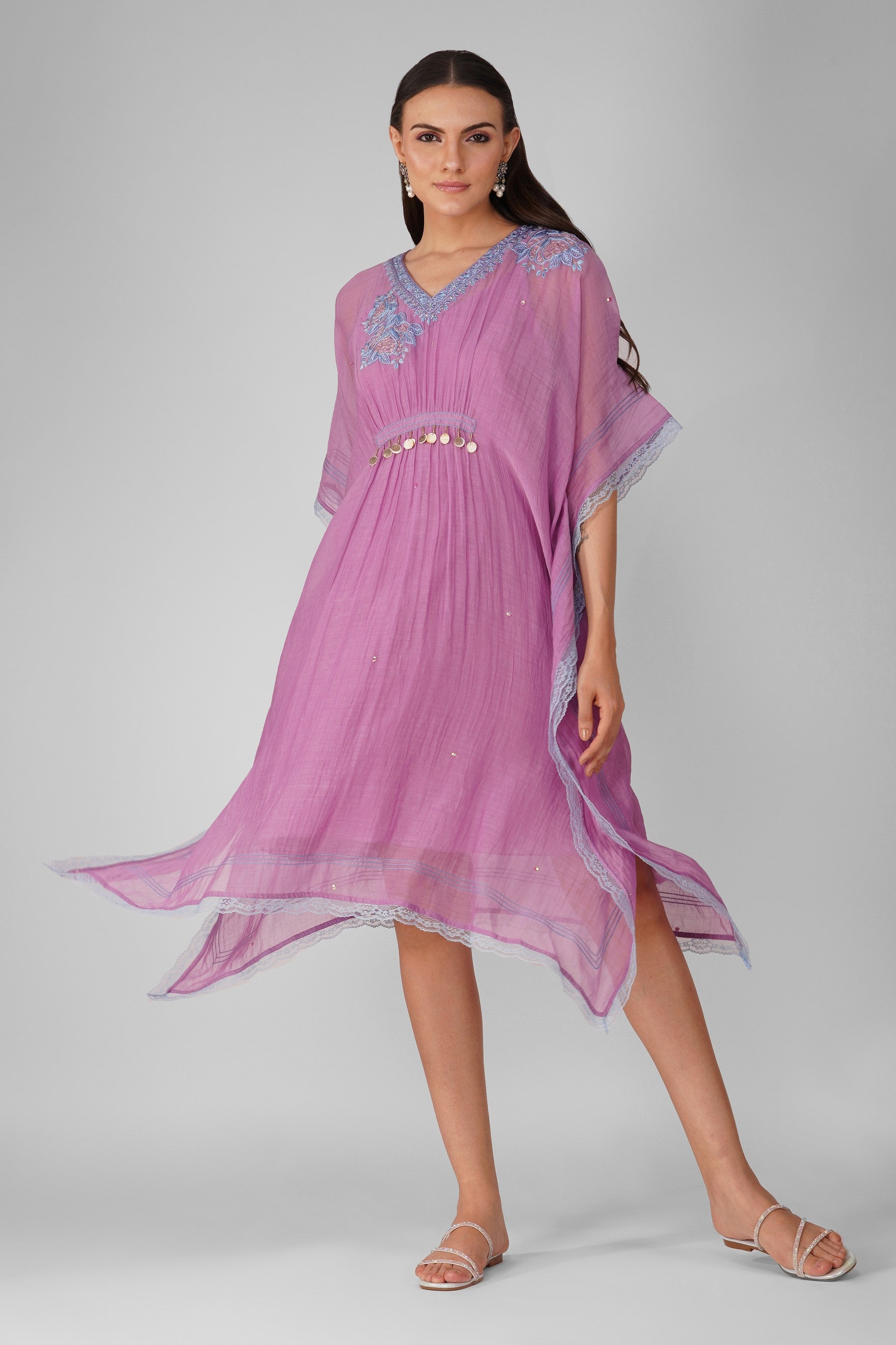 Starry Rose Gathered Kaftan