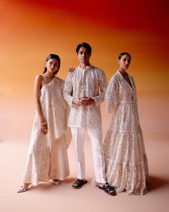 MIRRORWORK KURTA SHIRT WITH Straight Pants