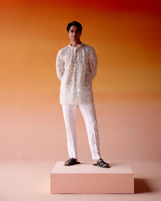 MIRRORWORK KURTA SHIRT WITH Straight Pants