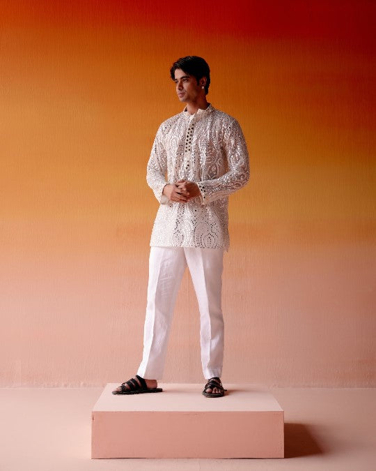 MIRRORWORK KURTA SHIRT WITH Straight Pants