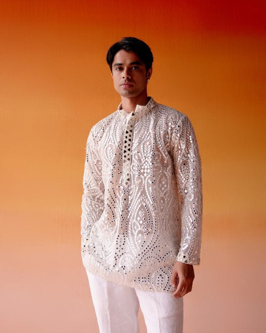 MIRRORWORK KURTA SHIRT WITH Straight Pants