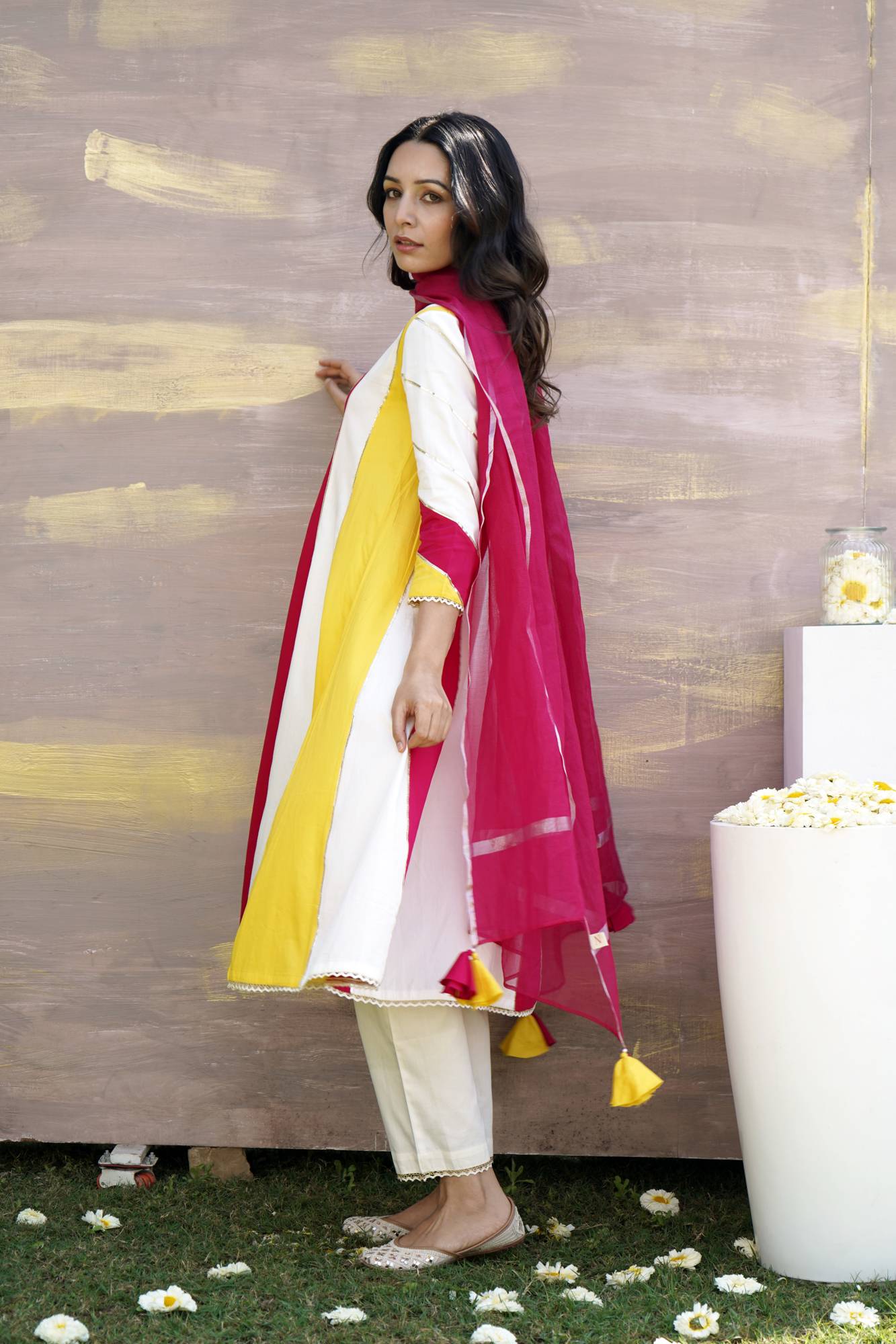 Sunflower Fuchsia Dupatta