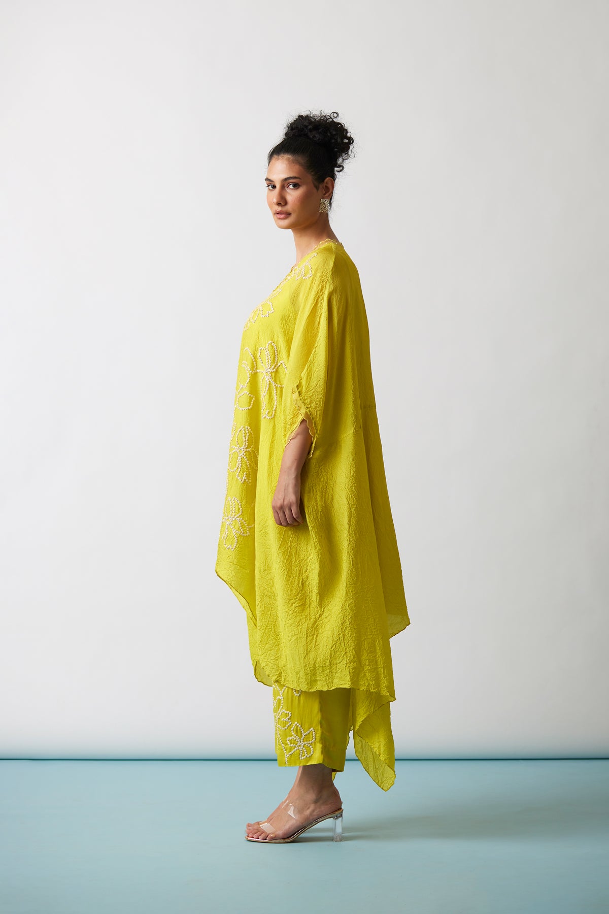 Citrene Crushed silk Kaftan set