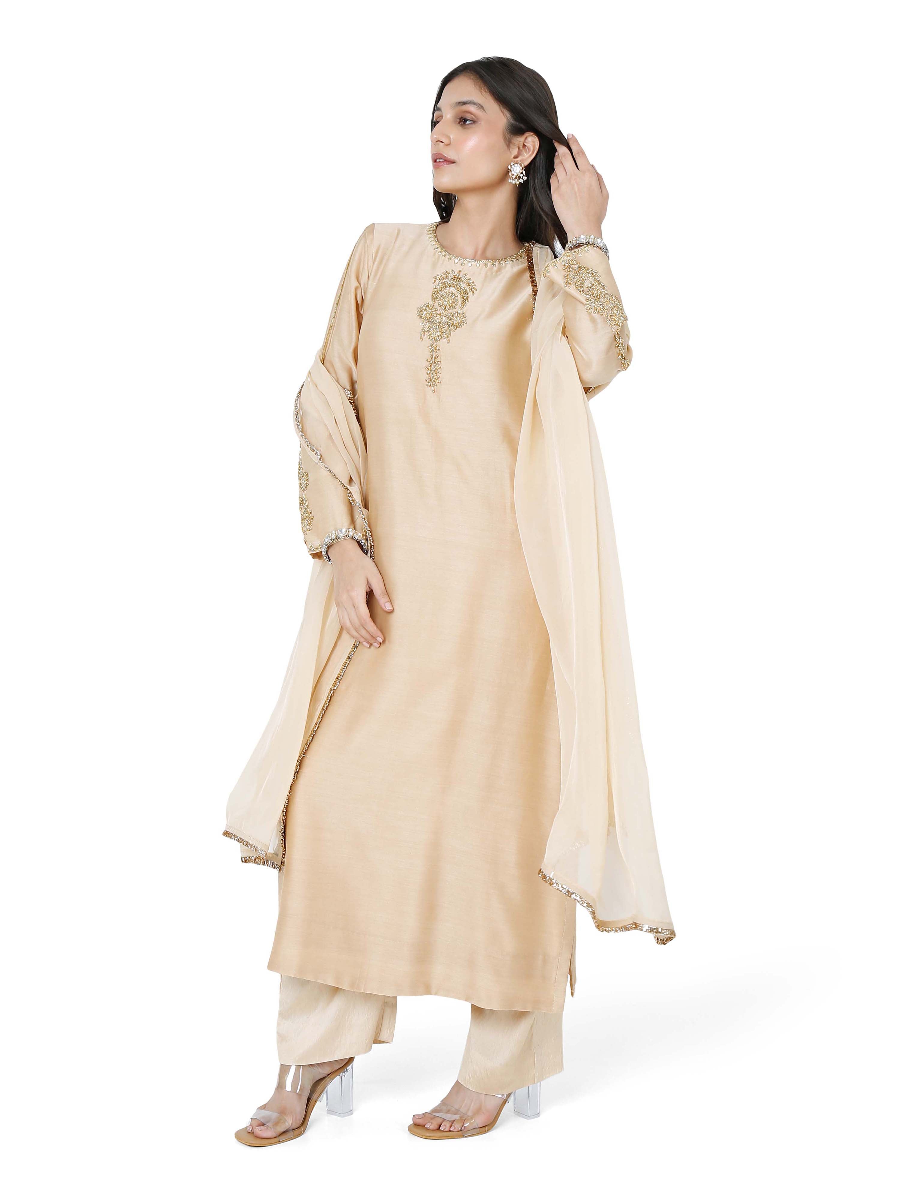 Gold stright kurta