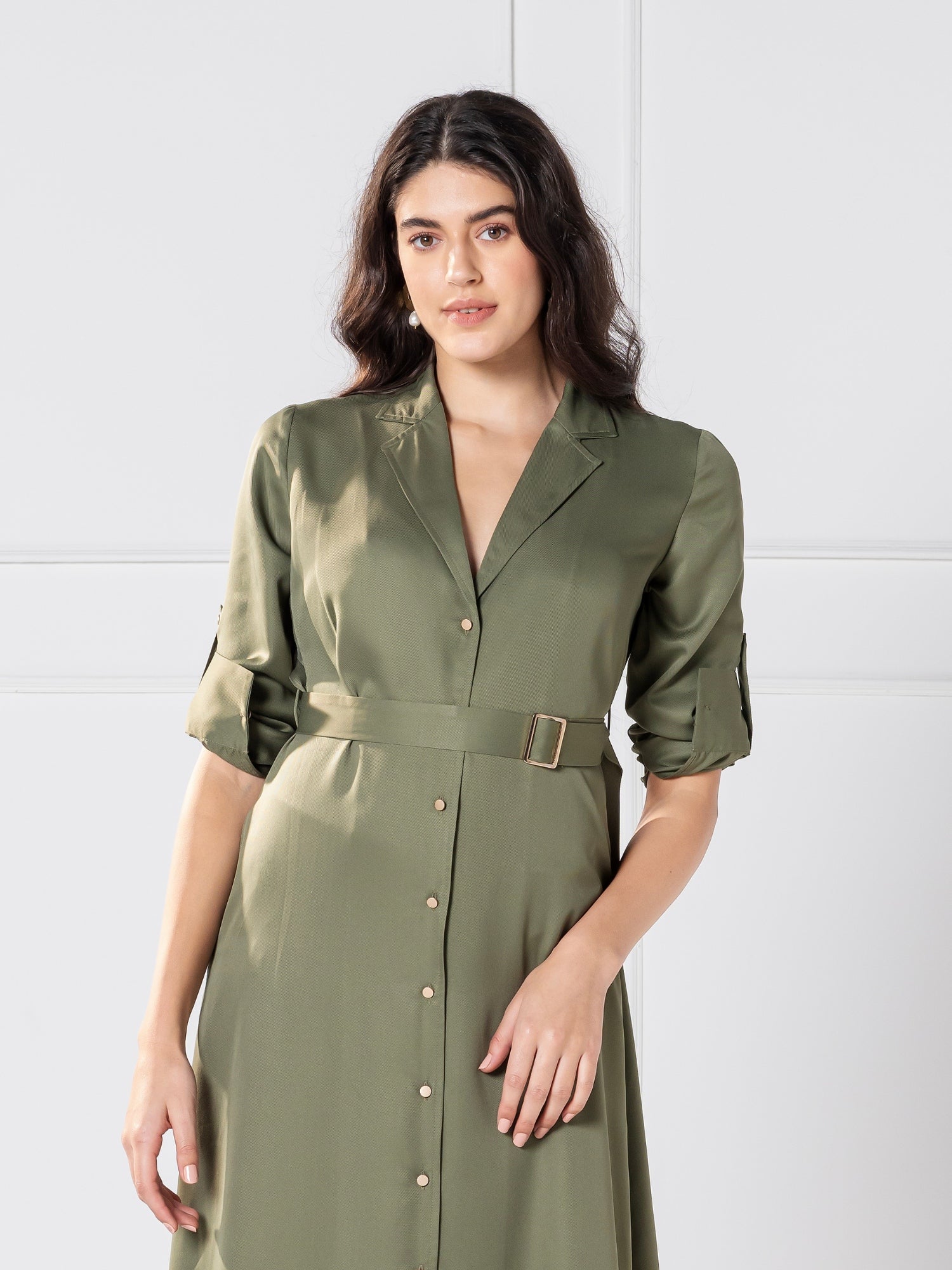 Olive Elegance Maxi Dress