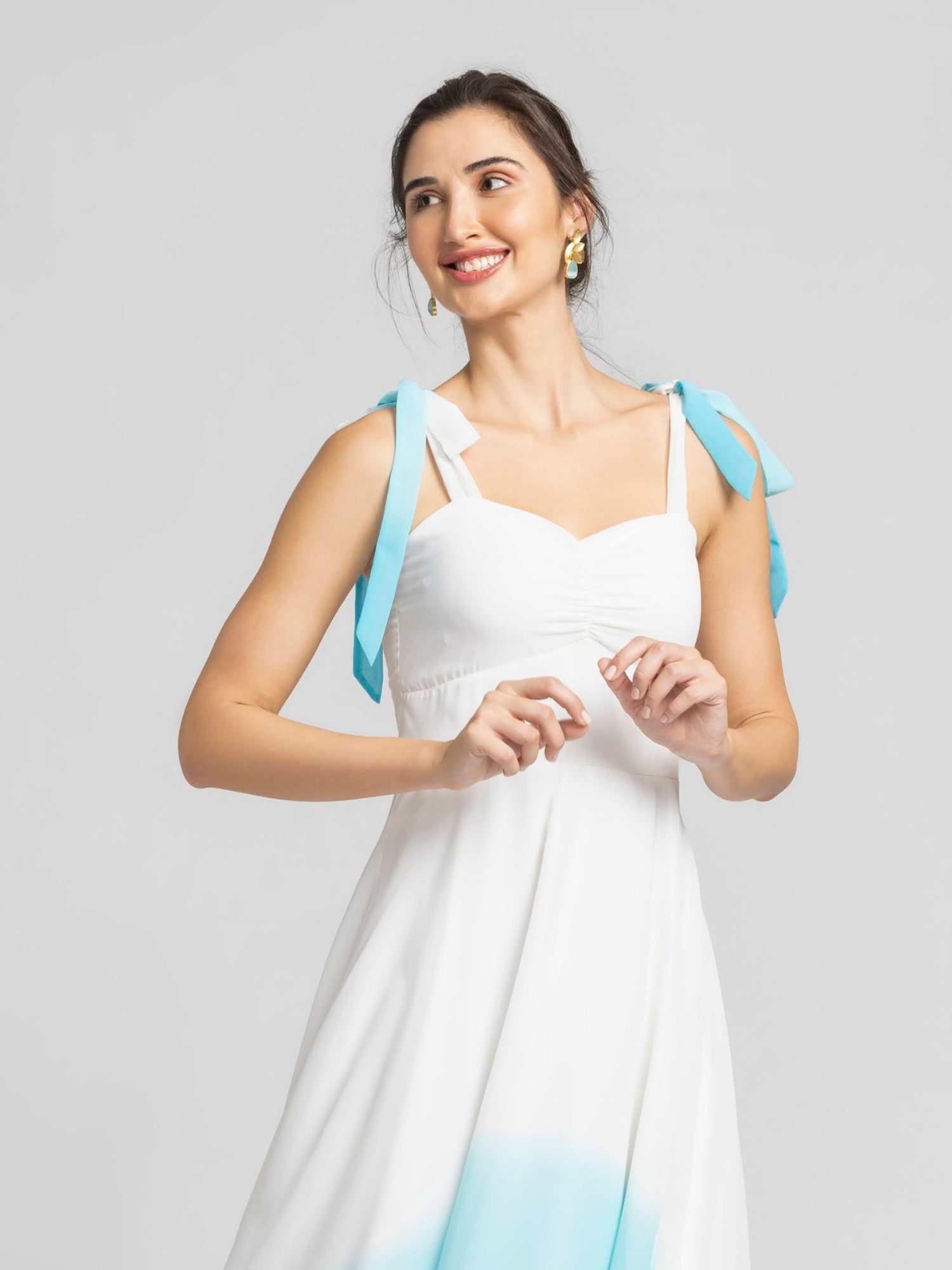 Whispering Blue Ombre Midi Dress