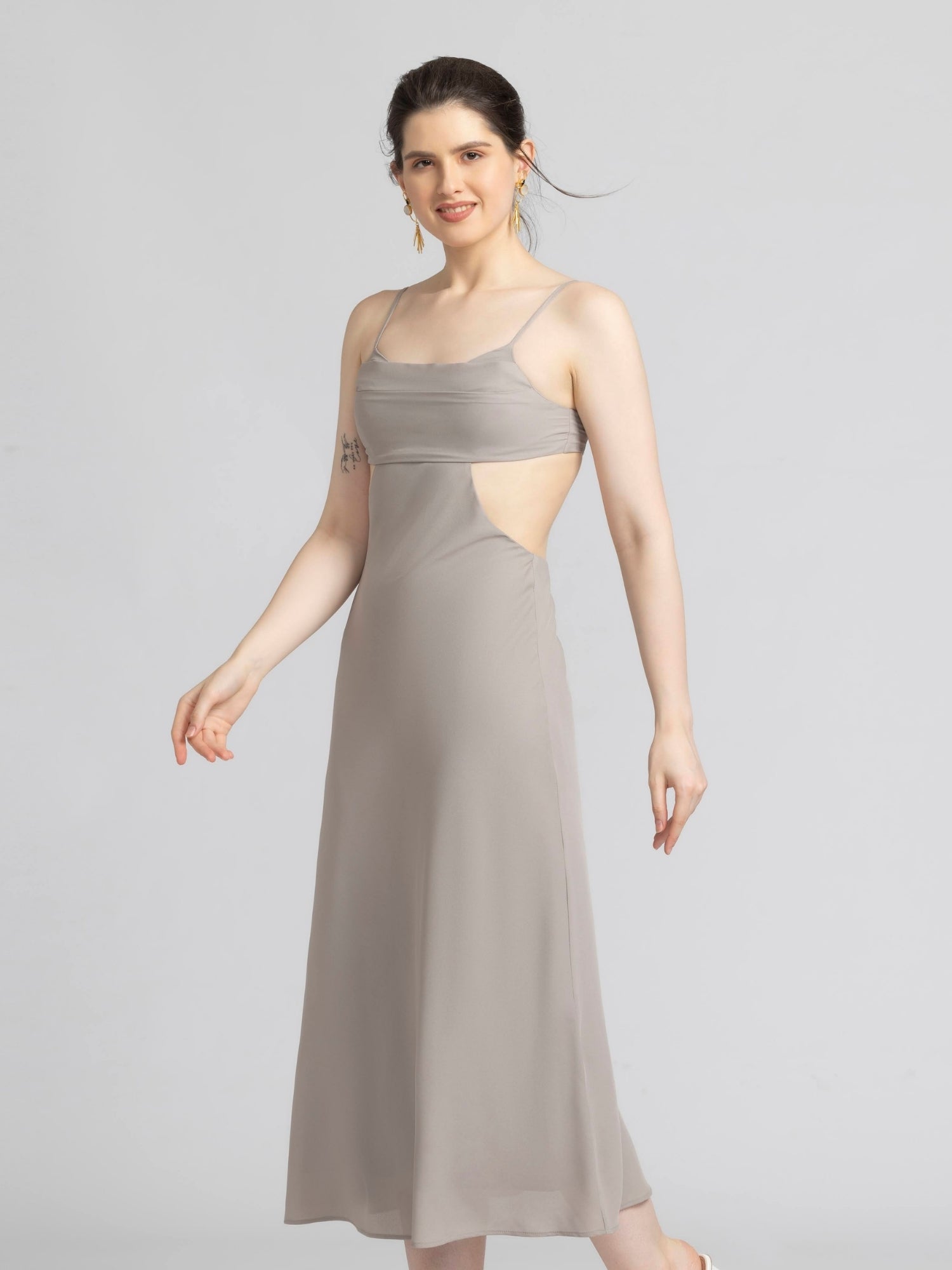 Ethereal Grey Midi Dress