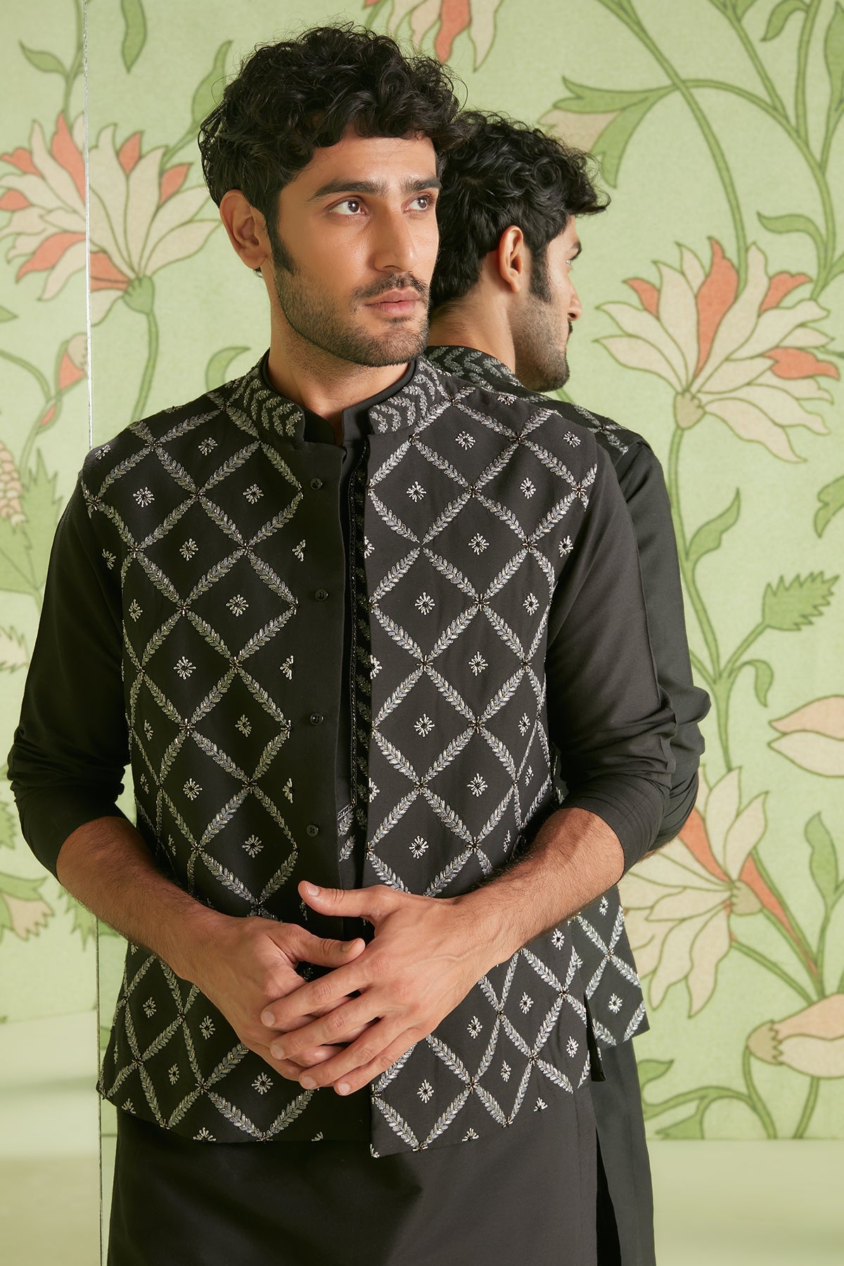 Black Kurta Bundi Set