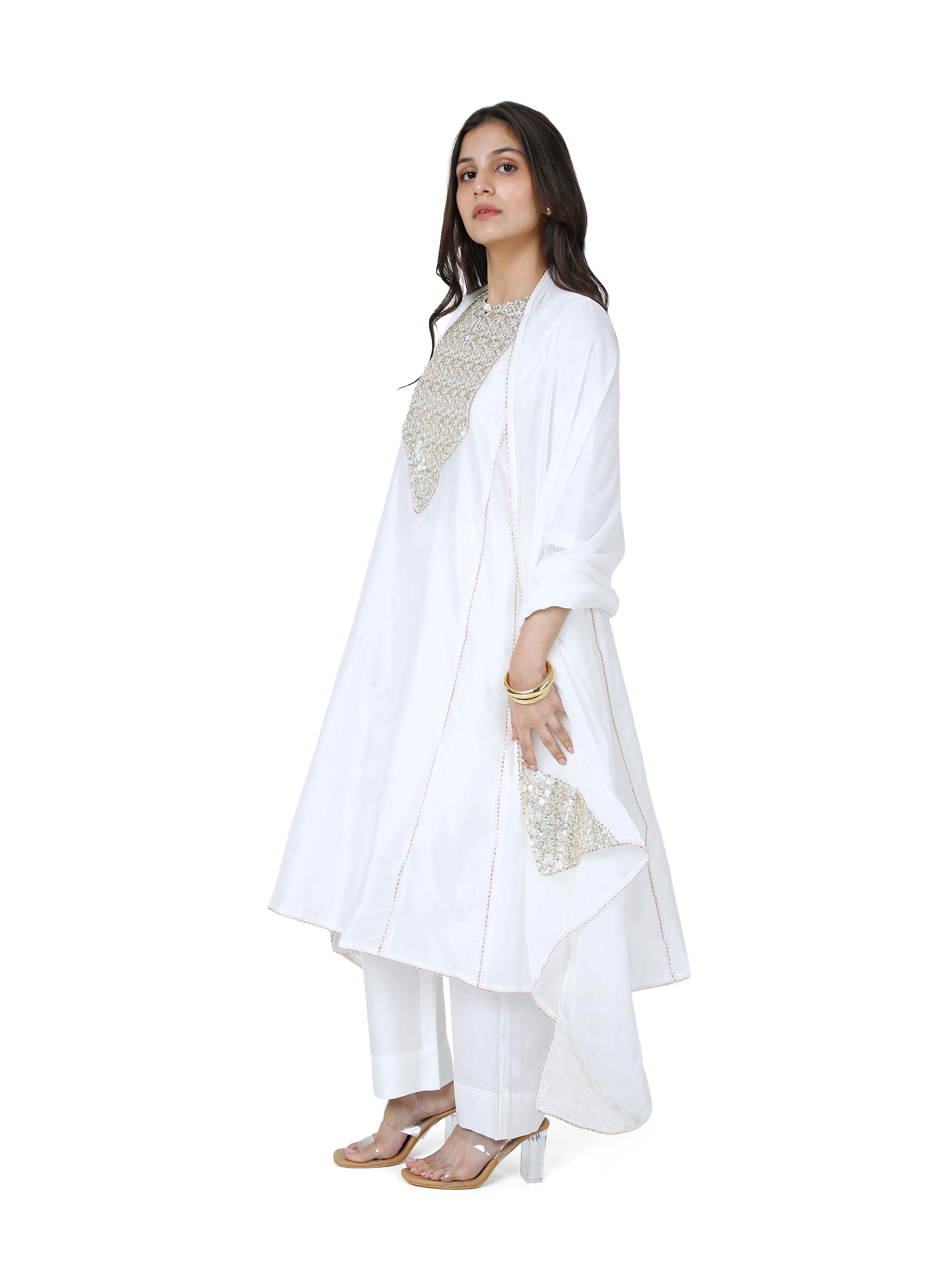 White Kali Kurta