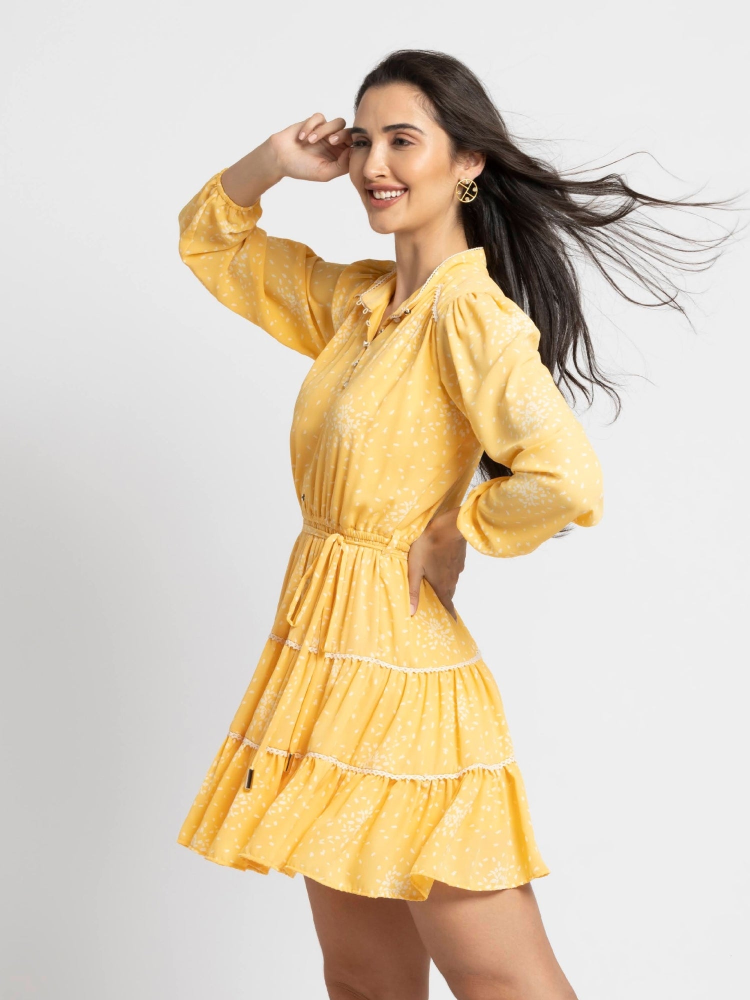 Sunlit Marigold Mini Dress