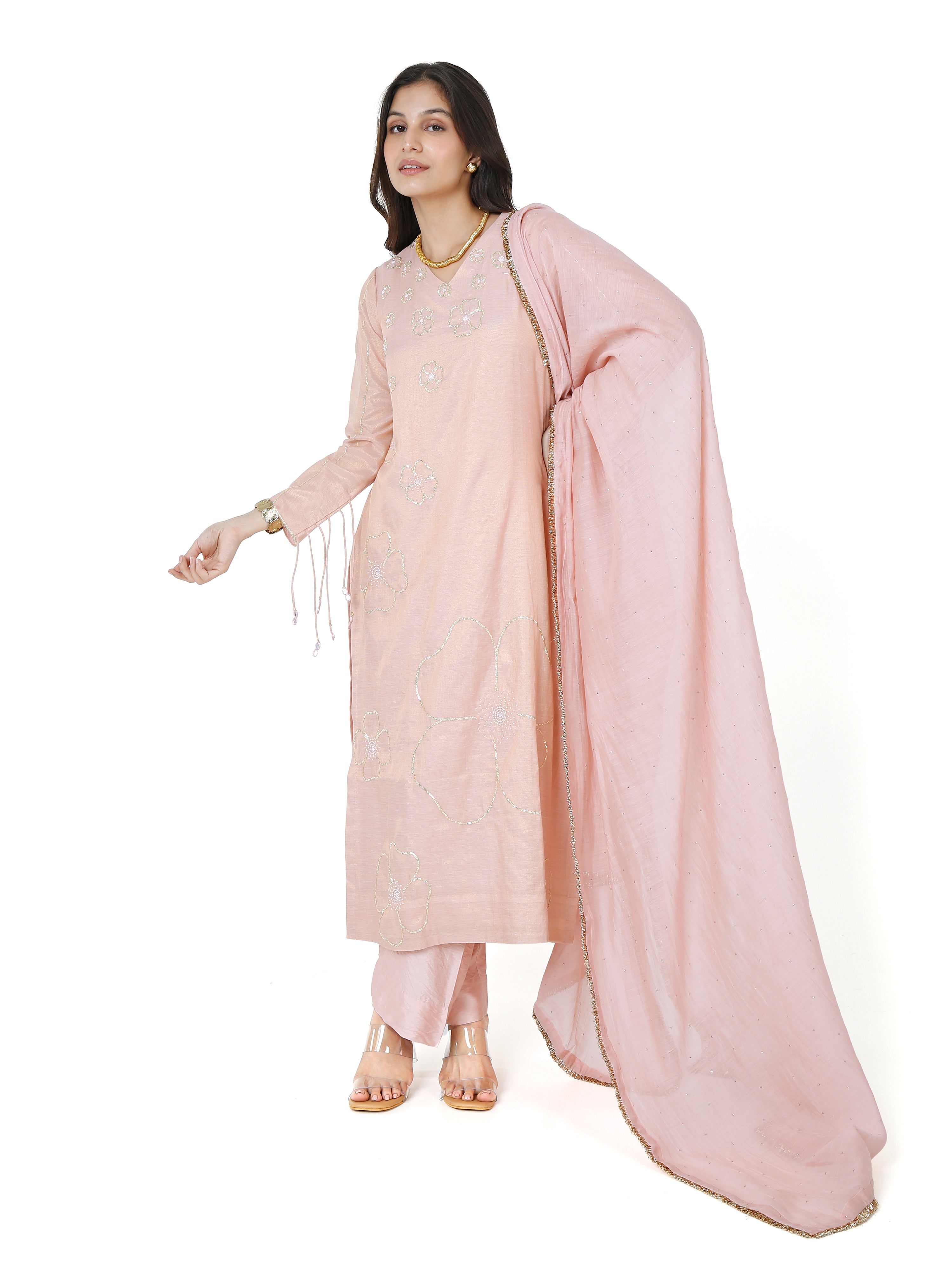 Pink Straight Kurta Set