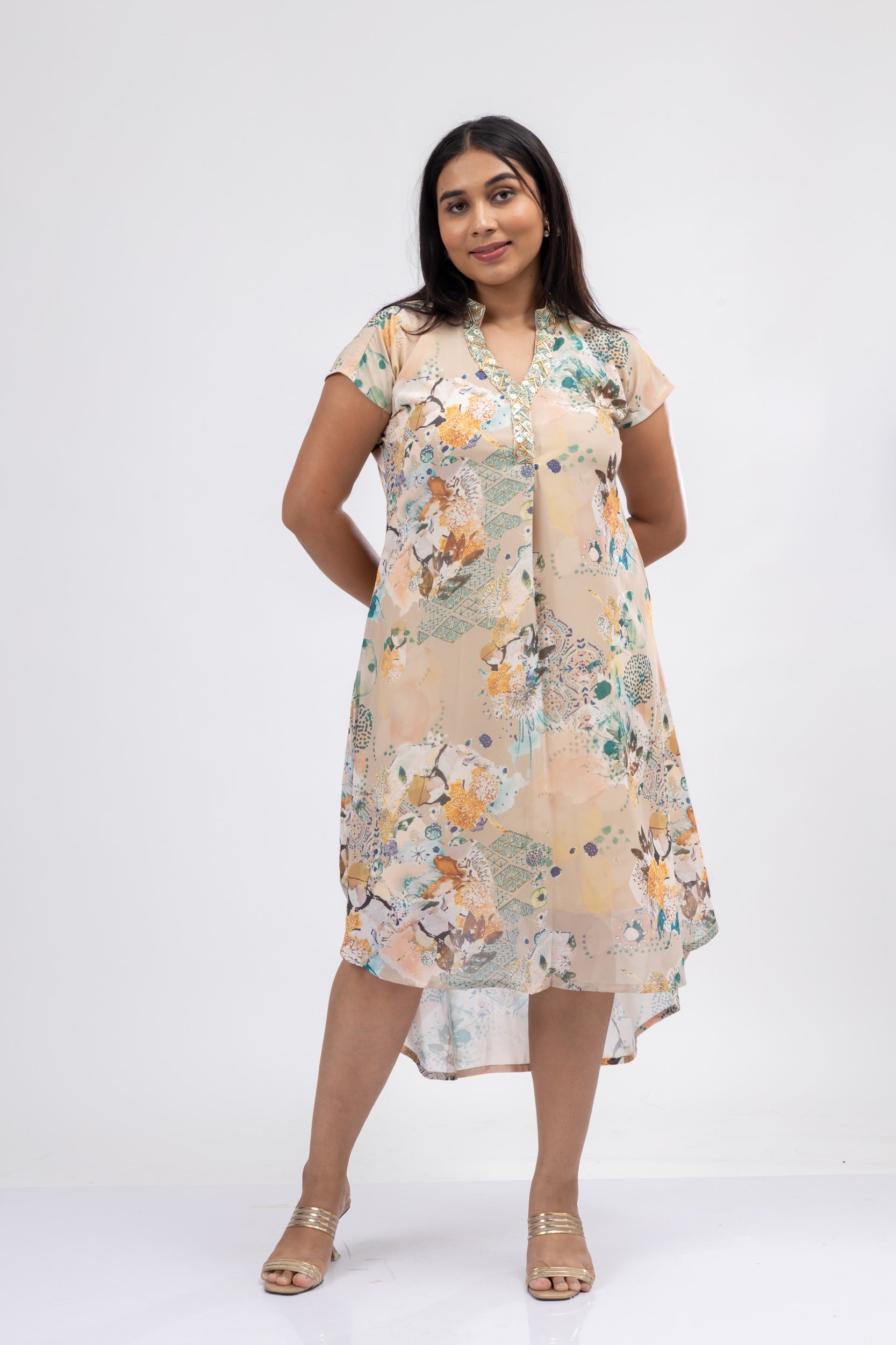 FLAMING JUNE EMBROIDERED TUNIC DRESS