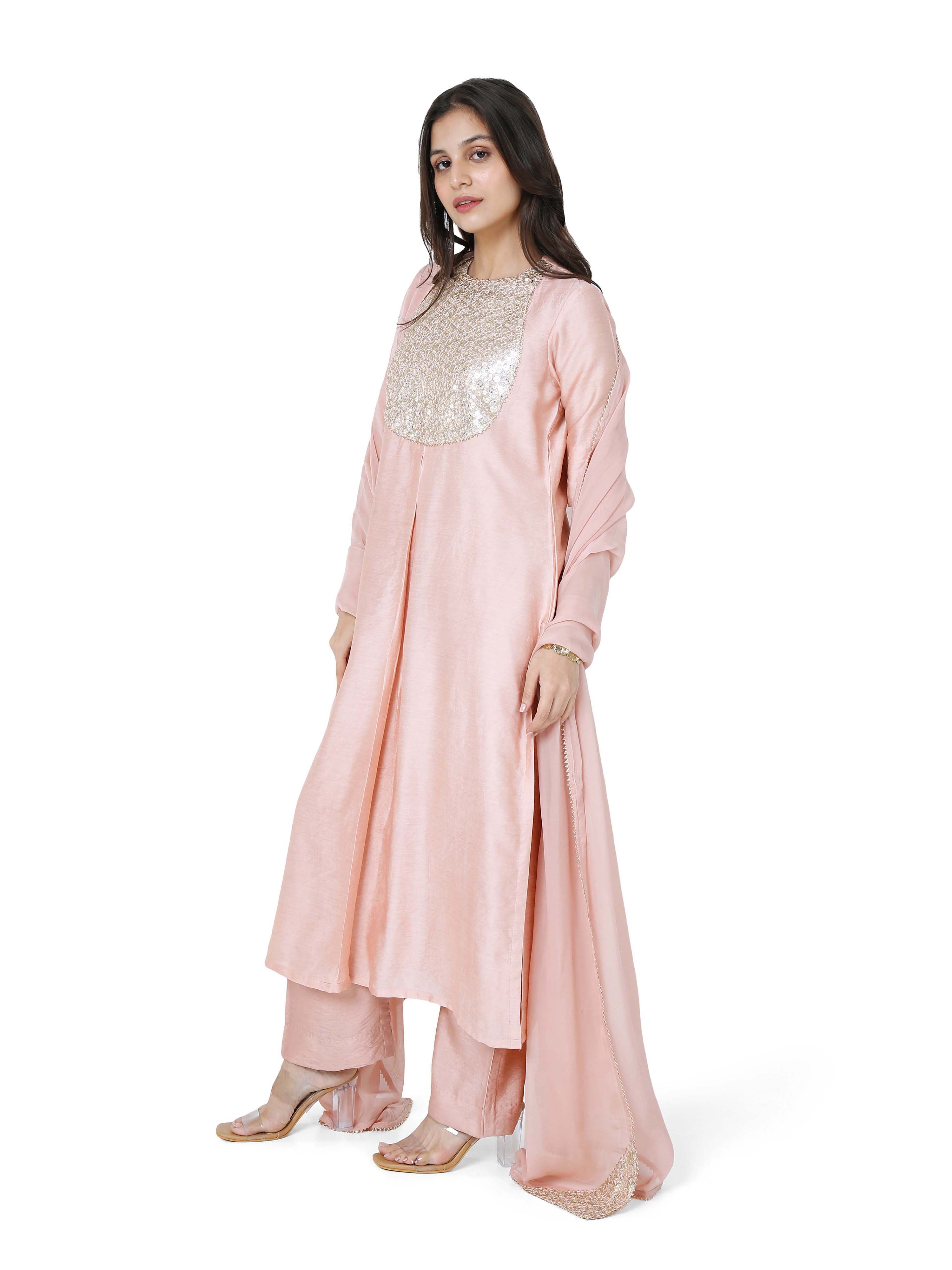 Pink Straight Kurta Set