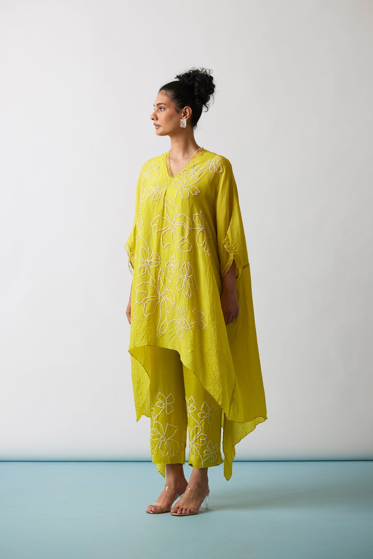 Citrene Crushed silk Kaftan set