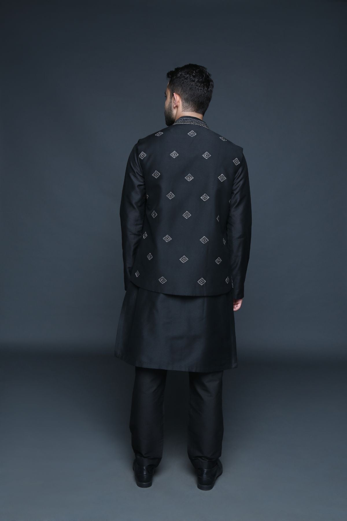 Black Bundi Kurta Set