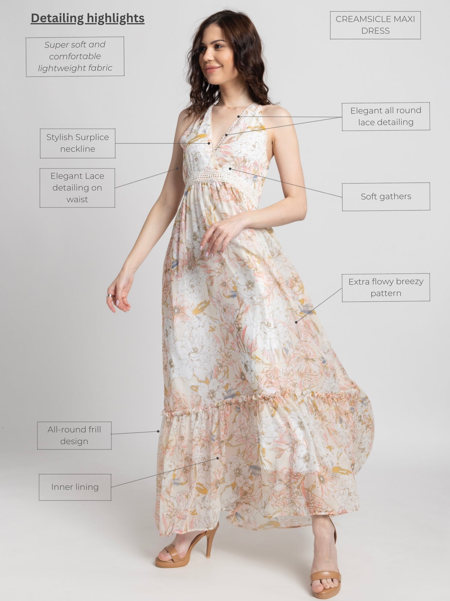 Creamsicle Surplice Maxi Dress