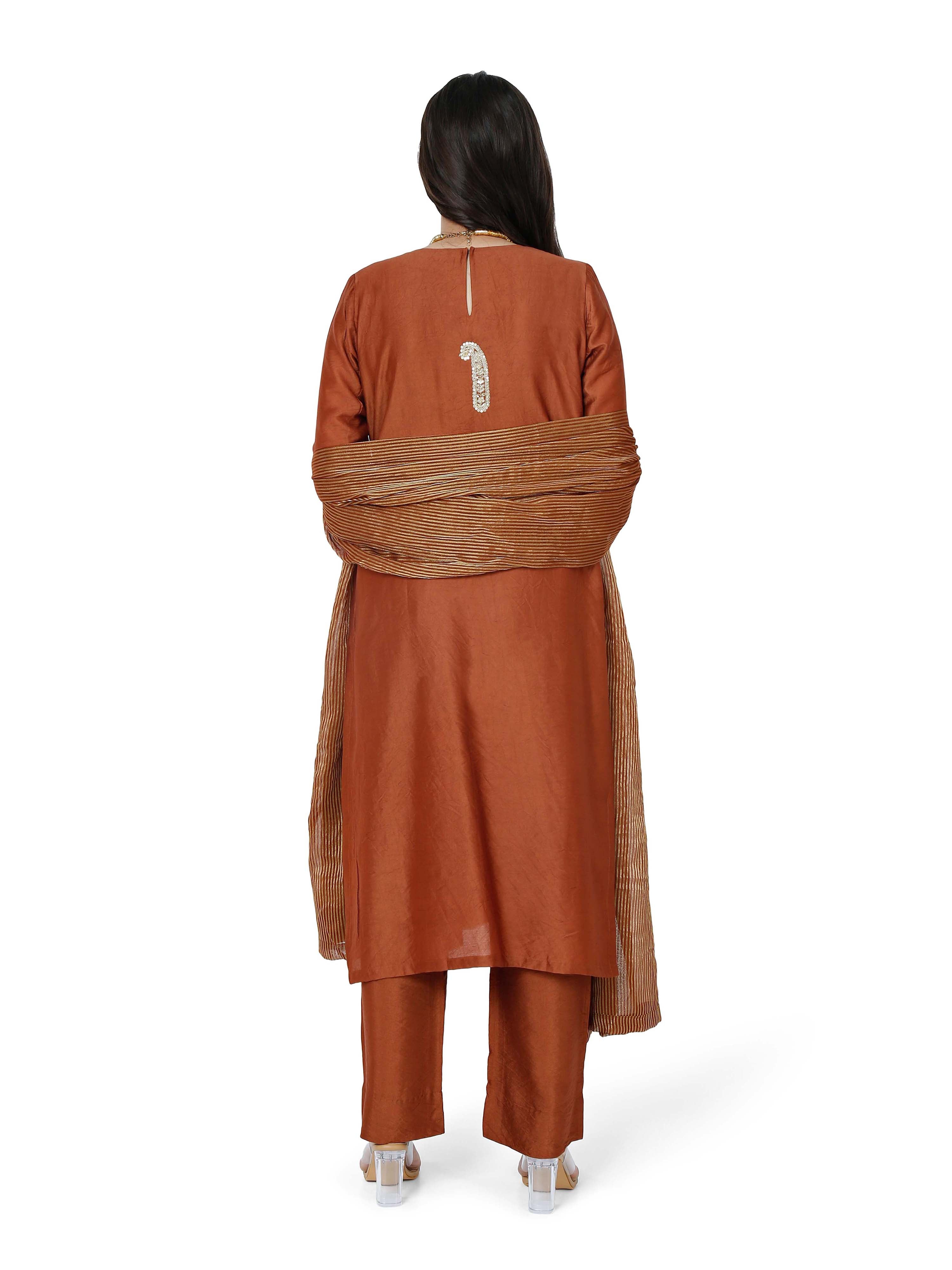 Chocolate Brown Straight Kurta Set