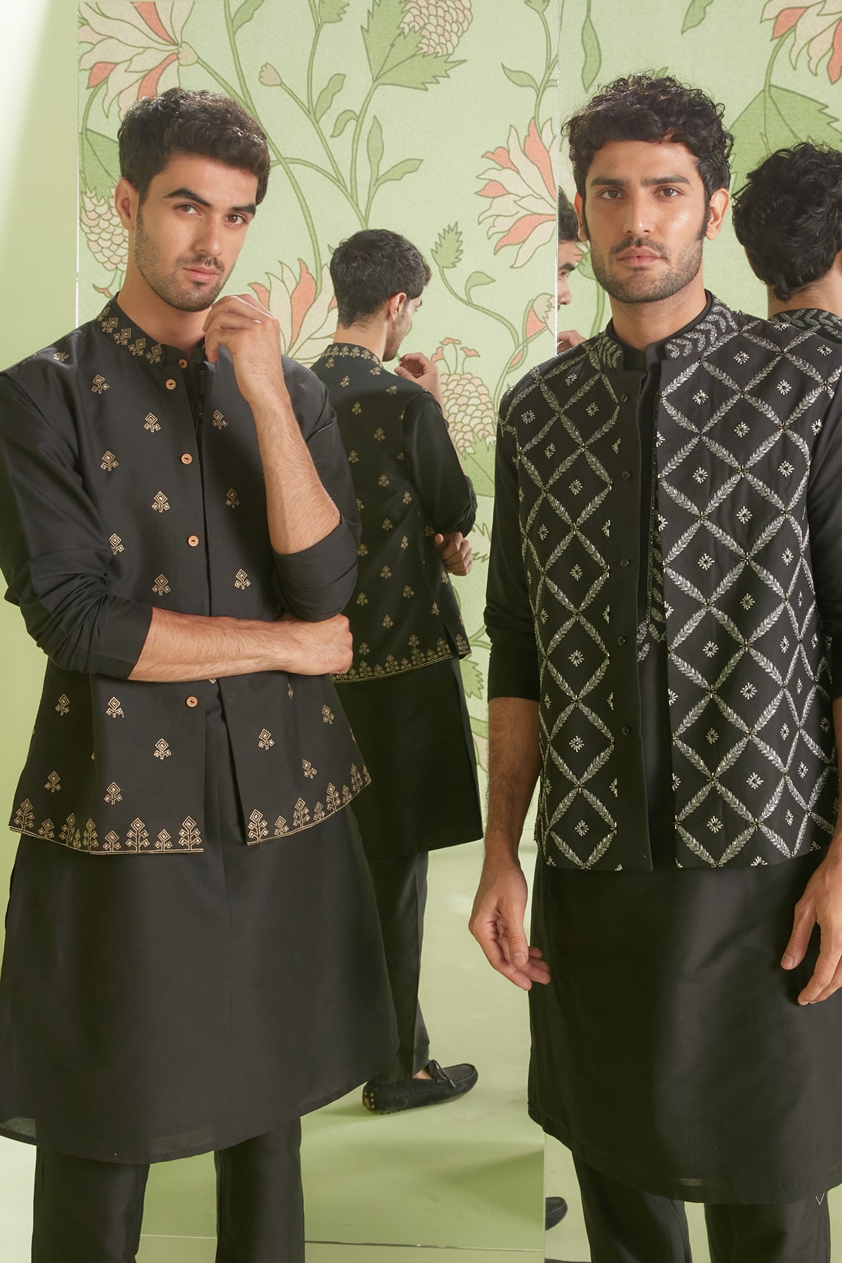 Black Kurta Bundi Set