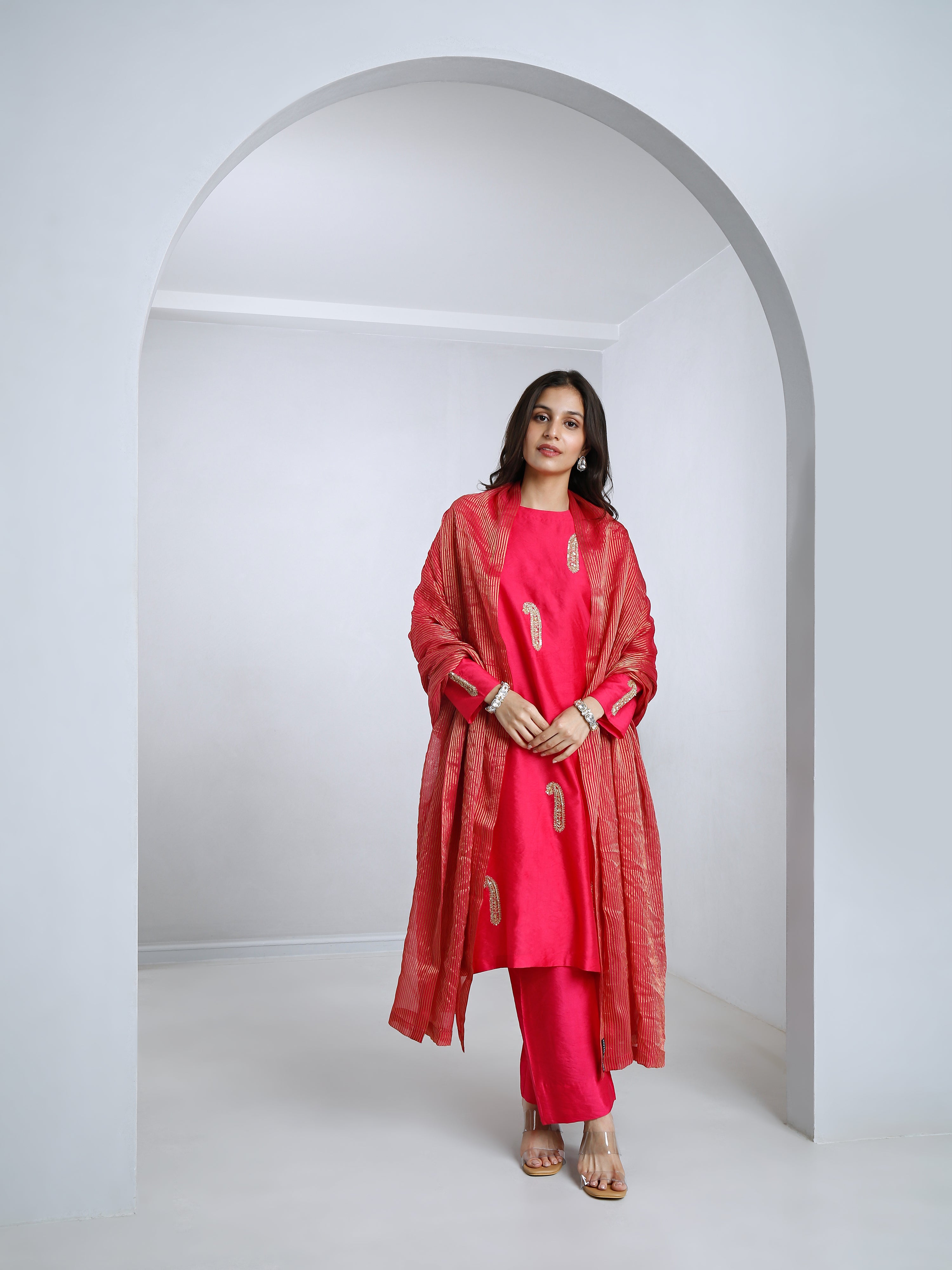 Pink Straight Kurta Set