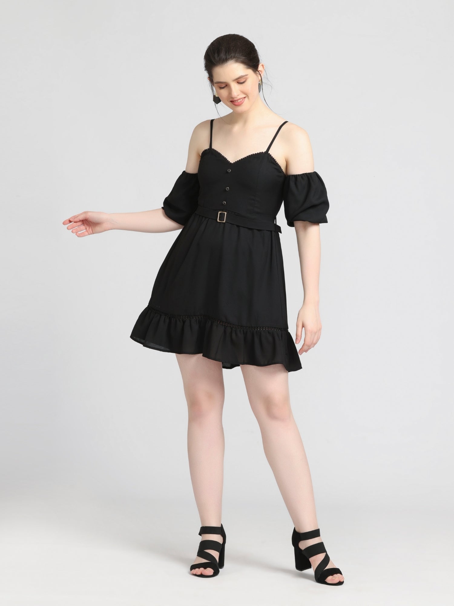 Midnight Black Chic Mini Dress