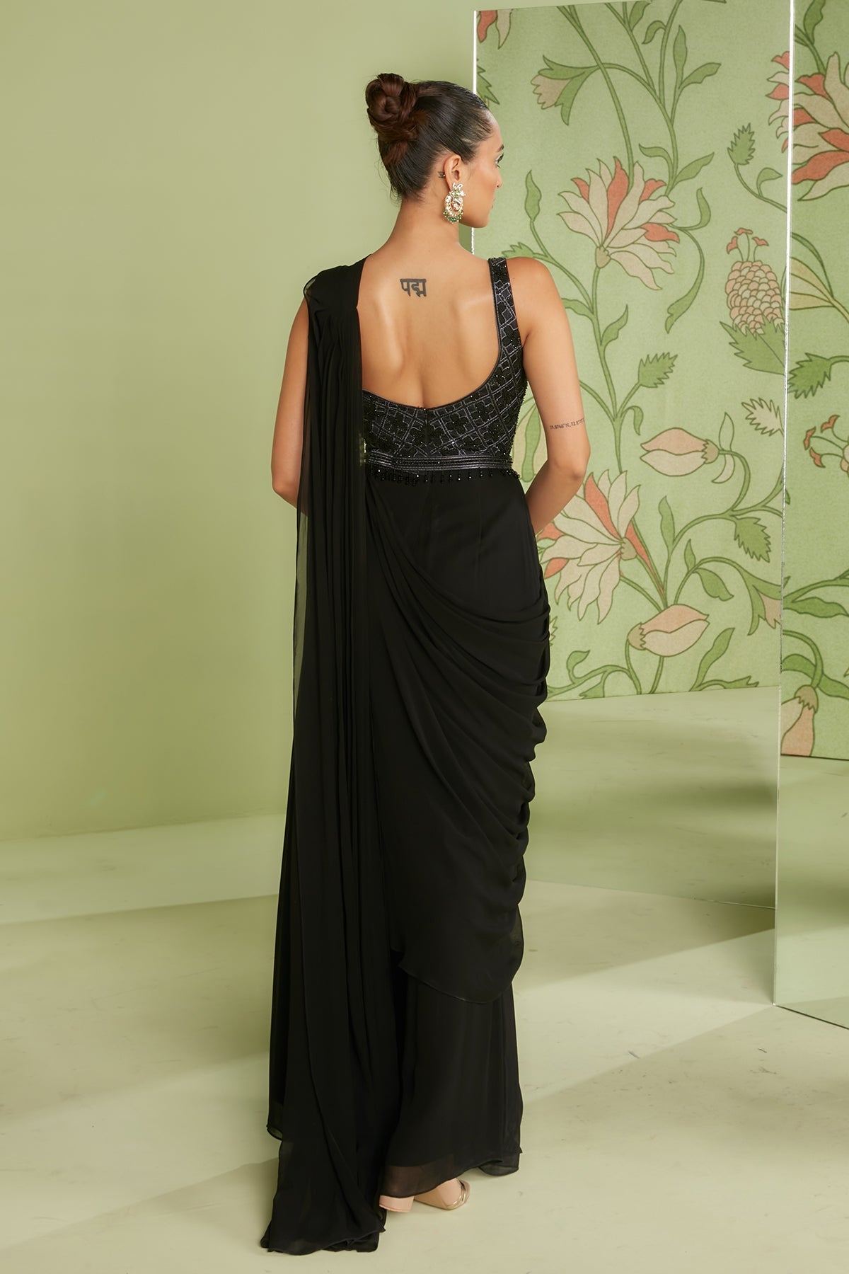 Black Jumpsuit Saree