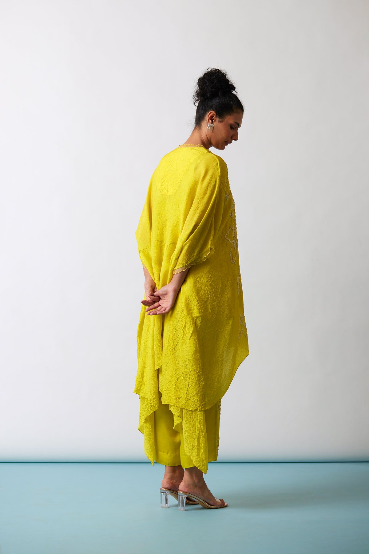 Citrene Crushed silk Kaftan set