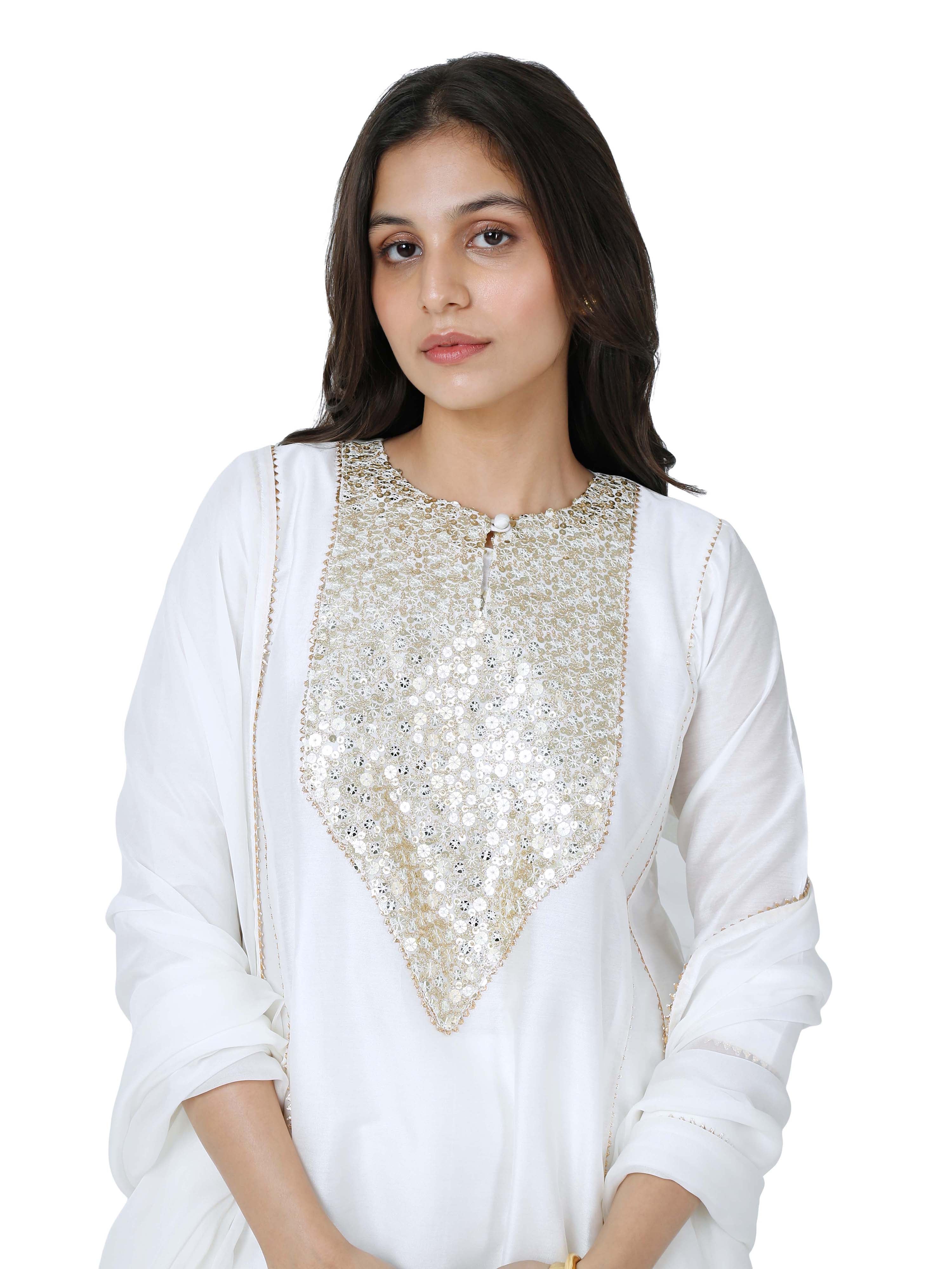 White Kali Kurta