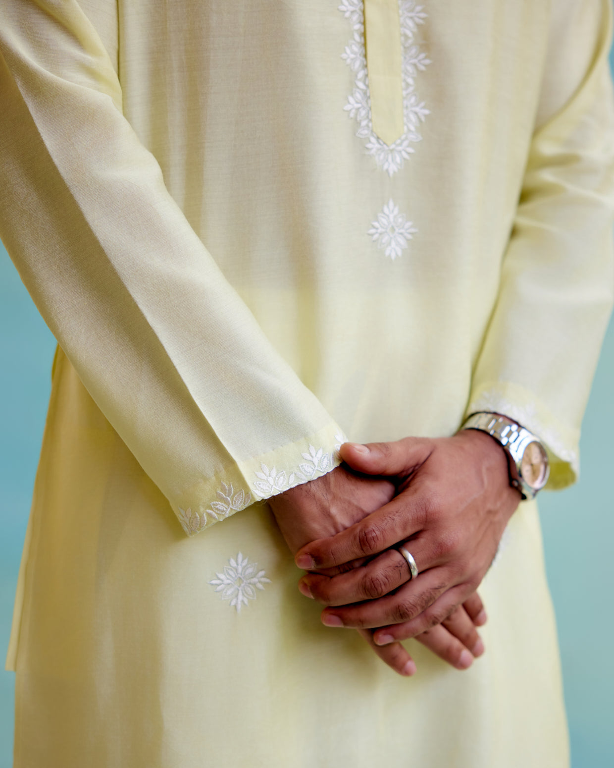 Yellow Sunshine Chanderi Buta Embroidery Kurta