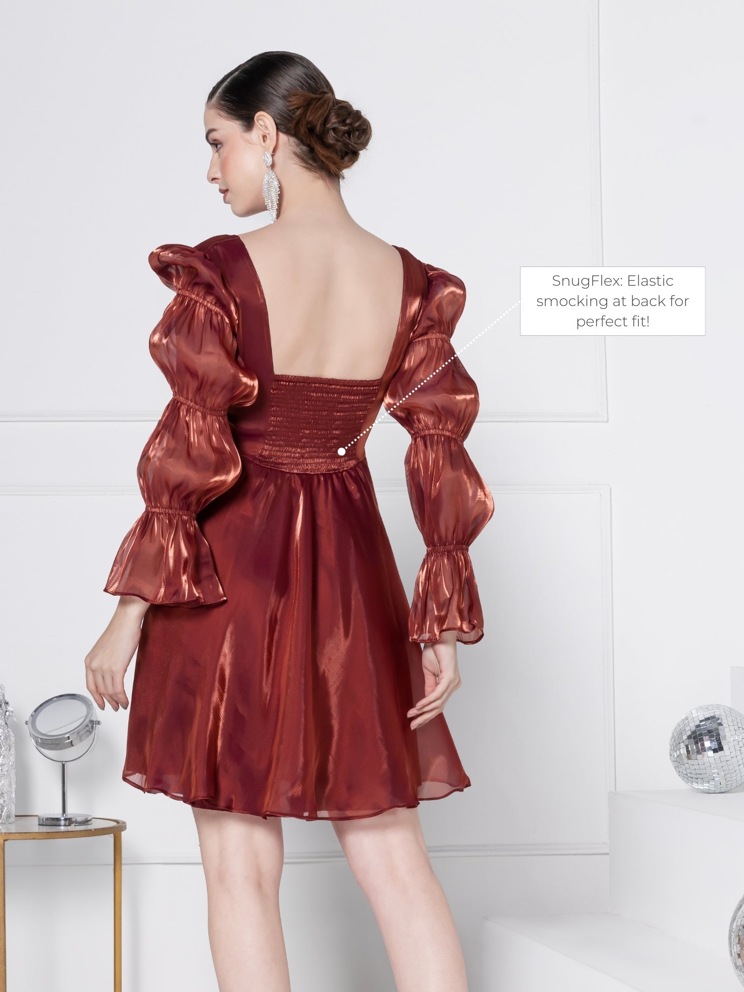 Rust Glam Mini Dress