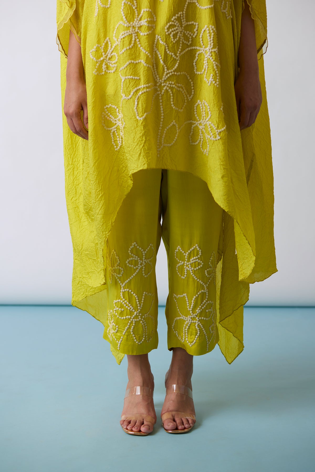 Citrene Crushed silk Kaftan set