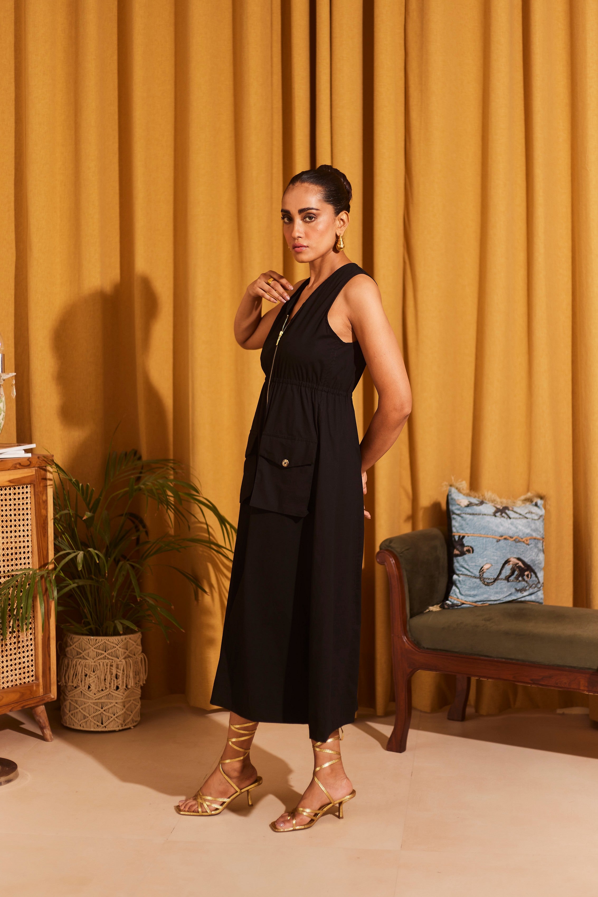 Black Statement A-Line Dress
