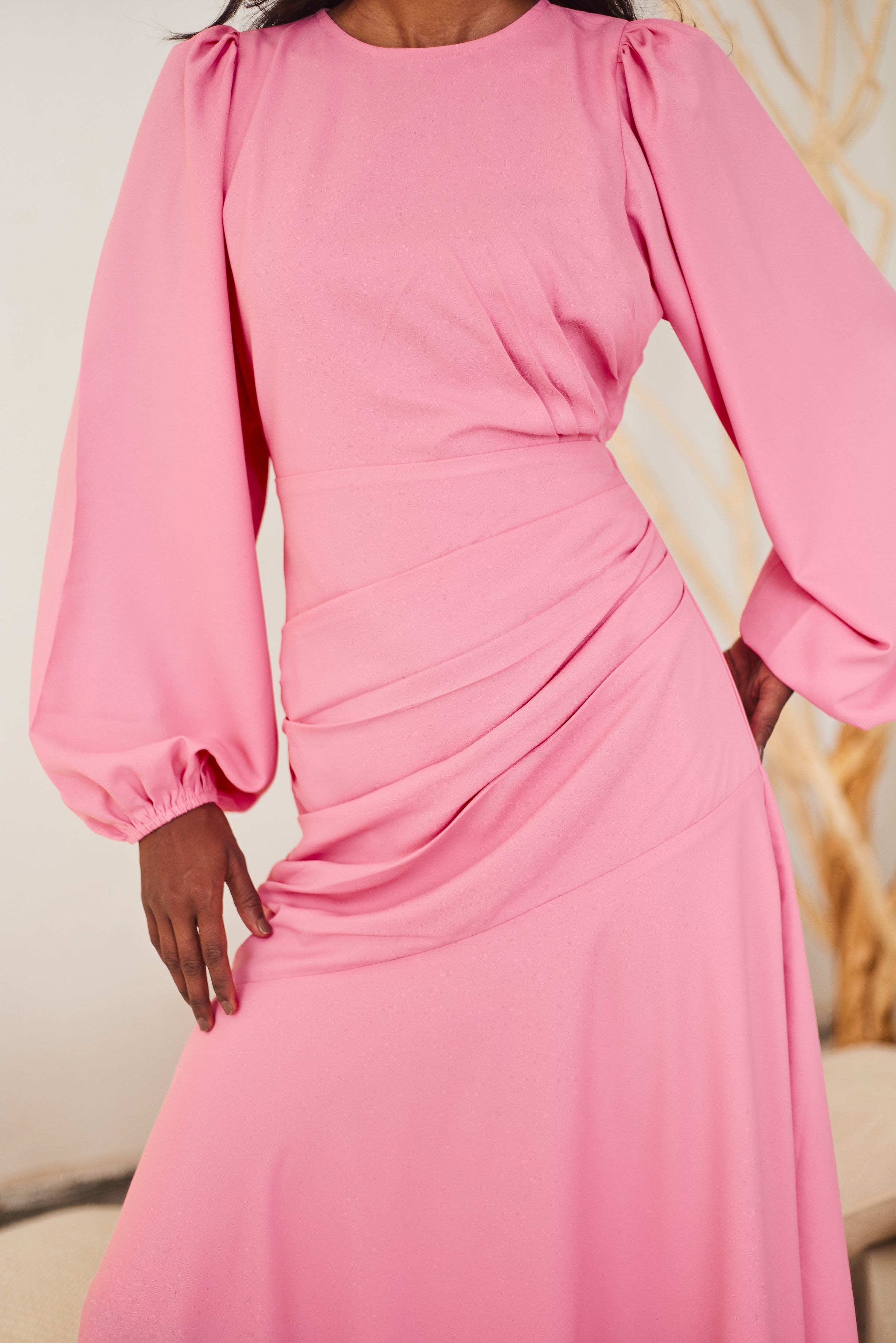 Modest Drape Midi dress