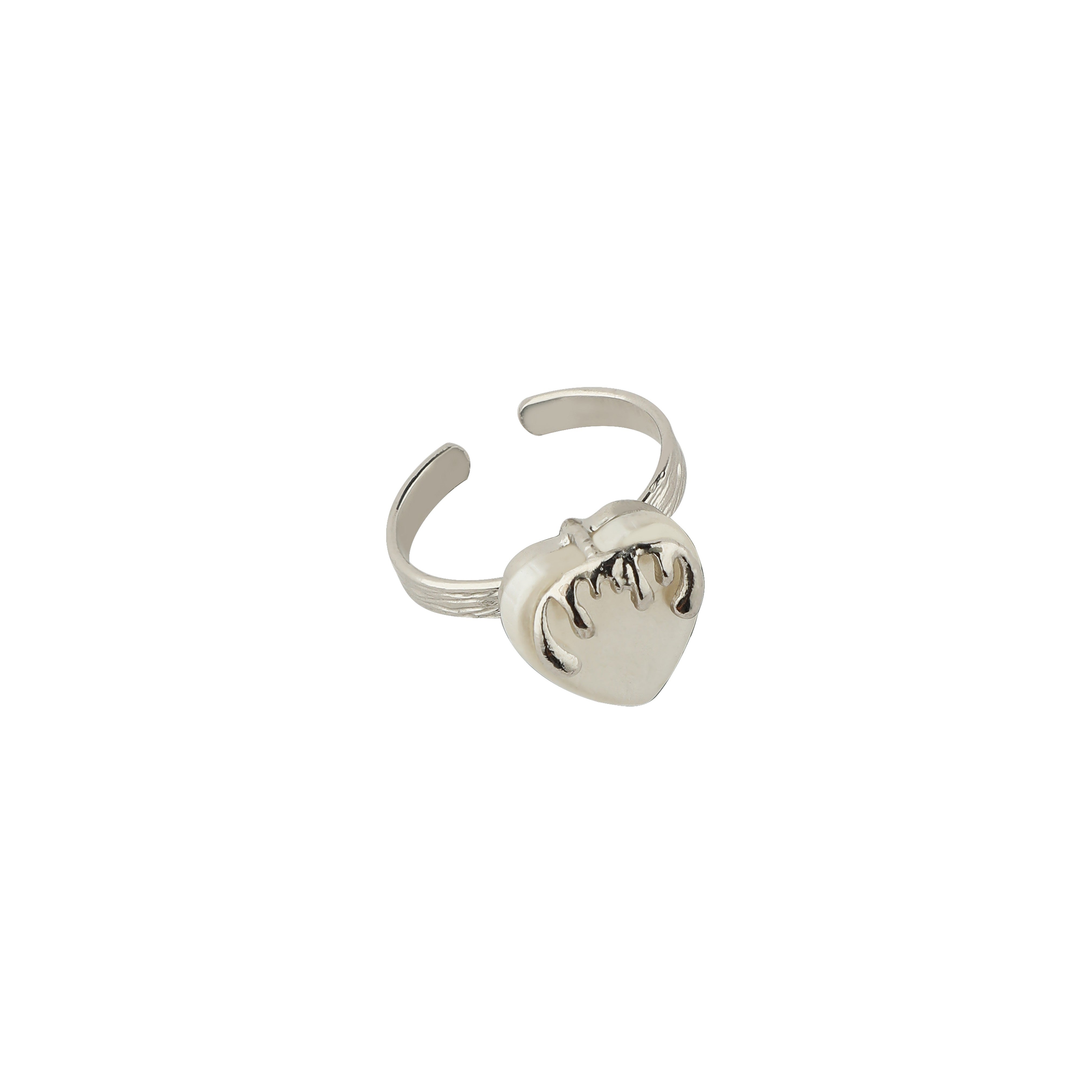 Melting Heart Ring- Silver