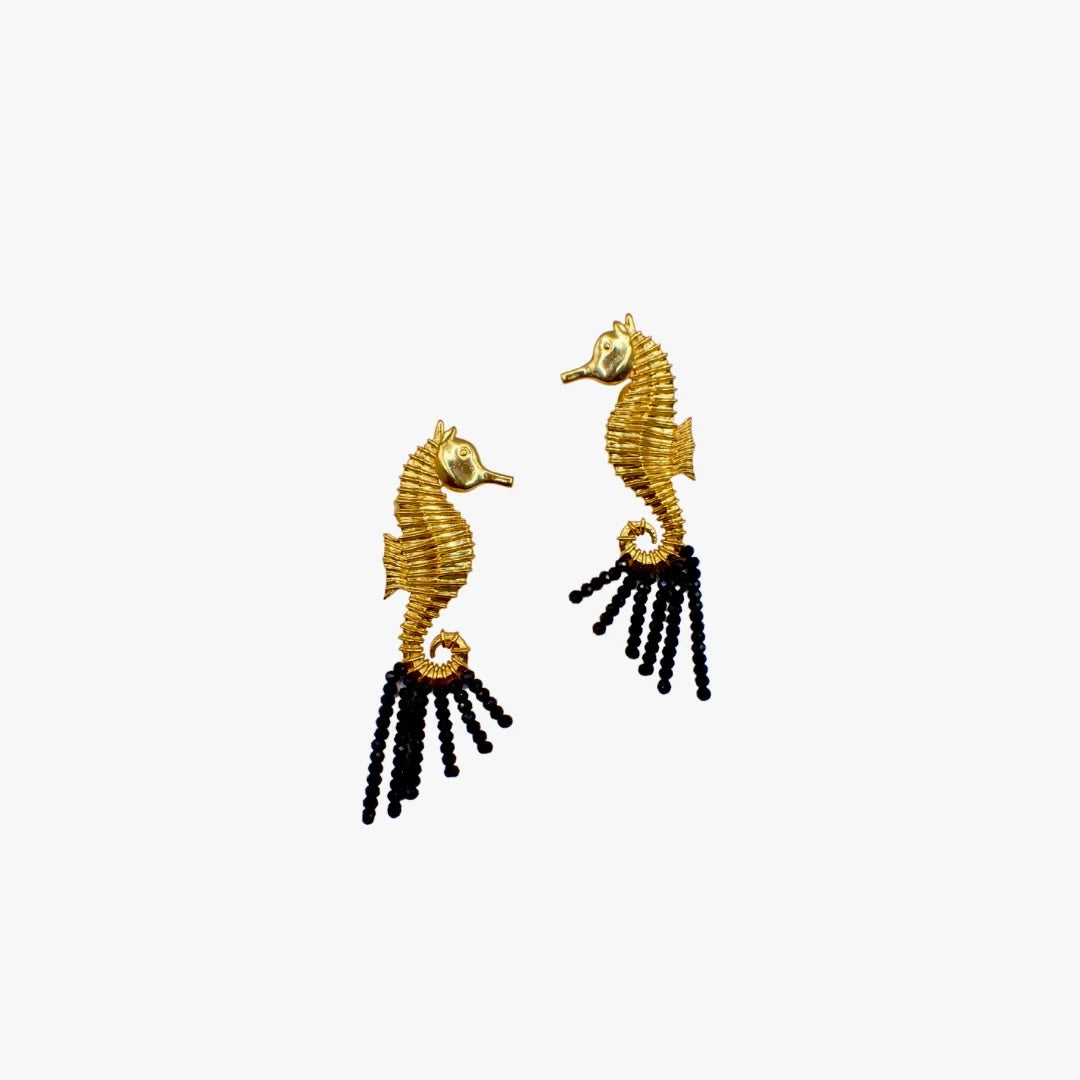 Golden Seahorse Earrings