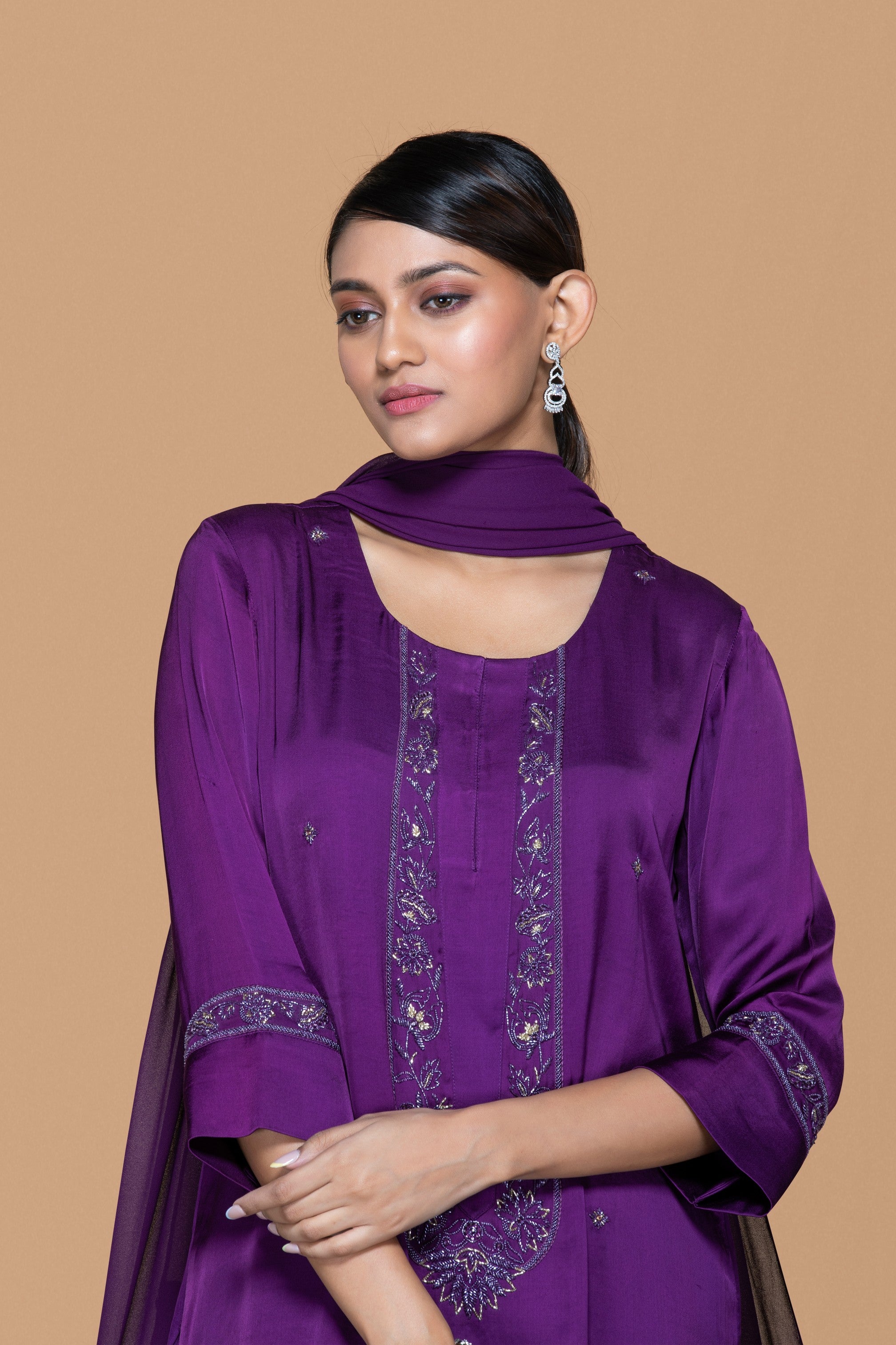 Deep Purple Kurta Set