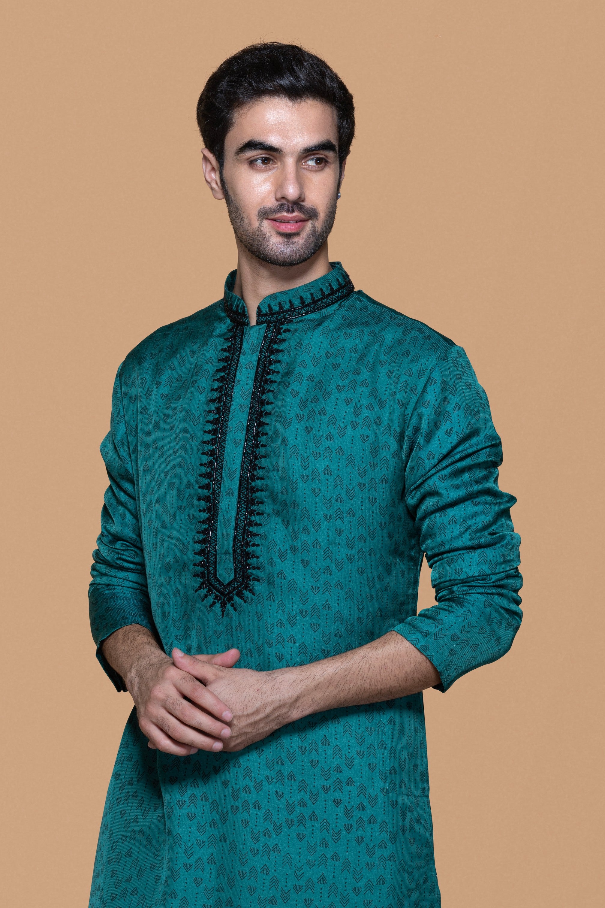 Pine Green Jennifer Silk Kurta Set