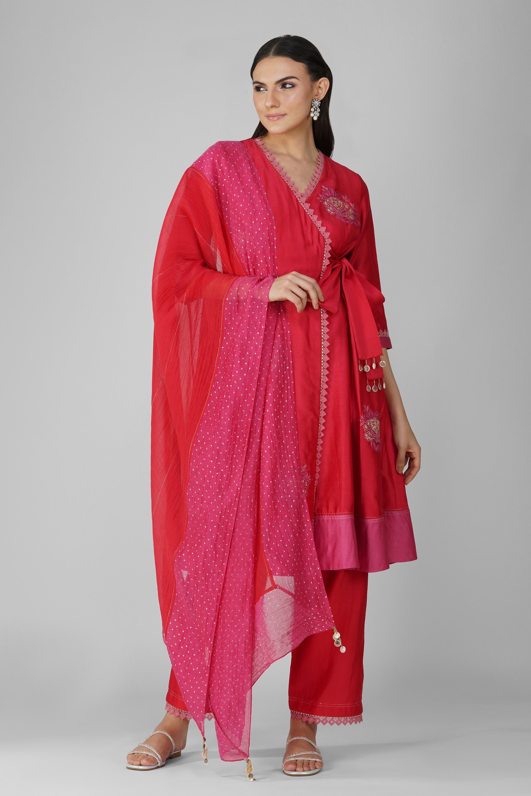 Starry Rose Two-Tone Angrakha Set