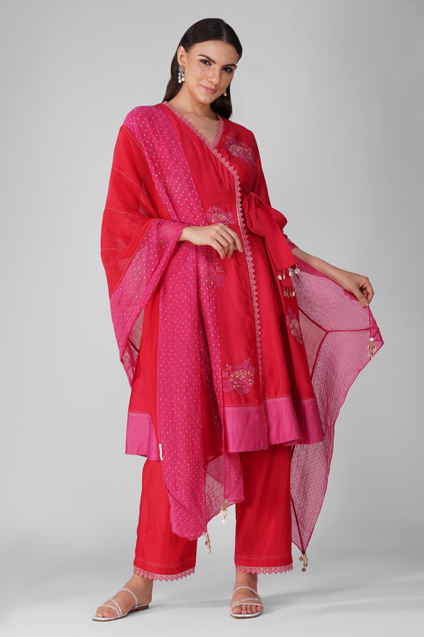 Starry Rose Two-Tone Angrakha Set