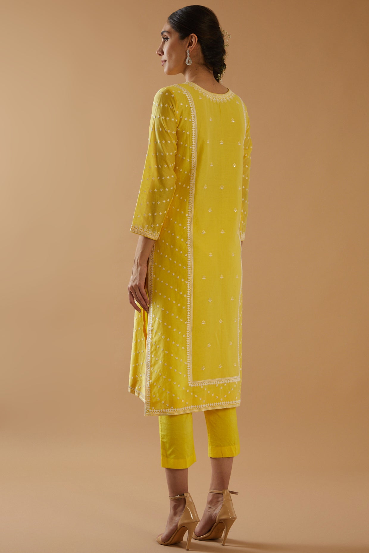 YELLOW CHAWAL TAKA KURTA SET